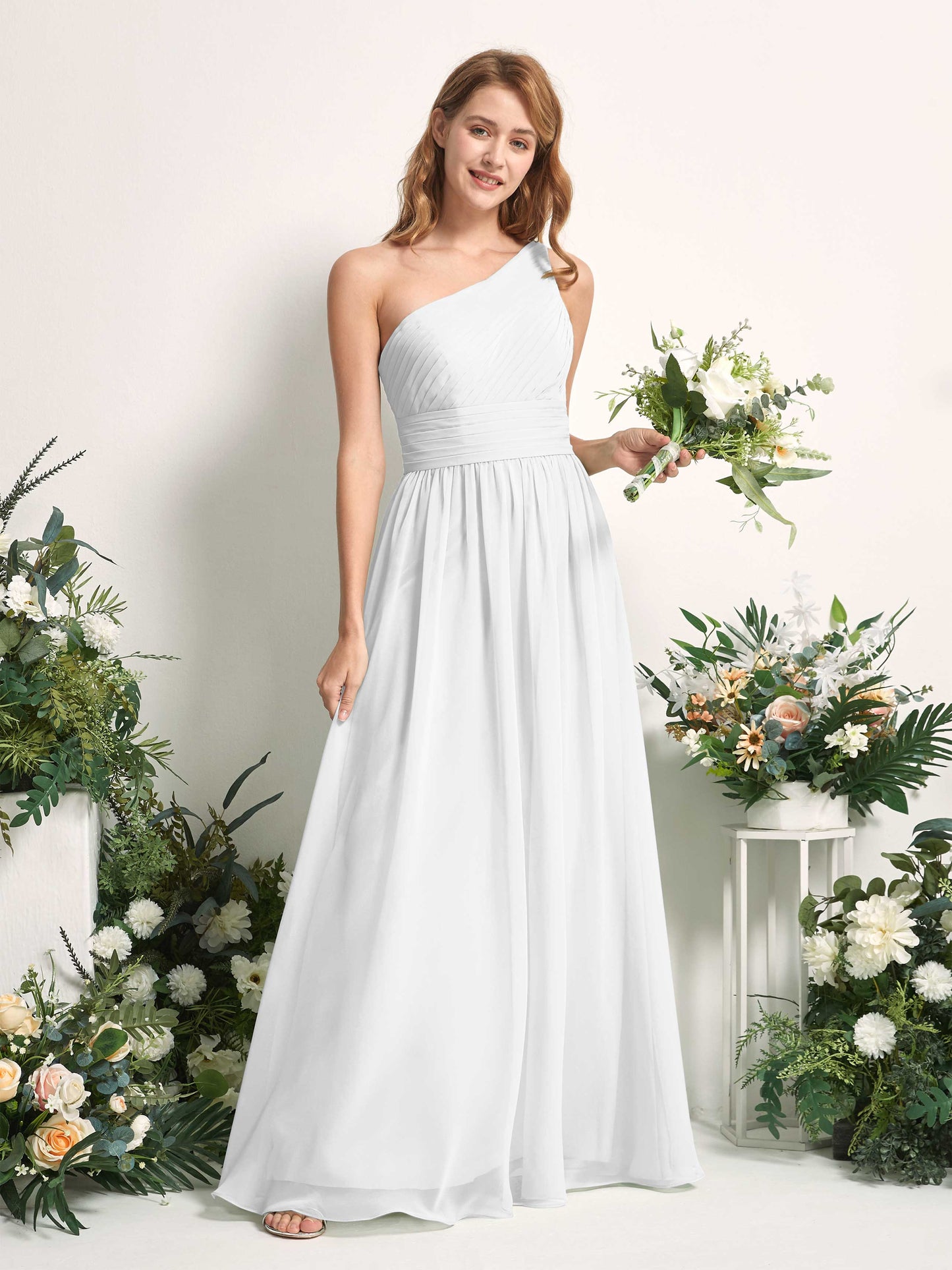 Pandora White One Shoulder Maxi Dress