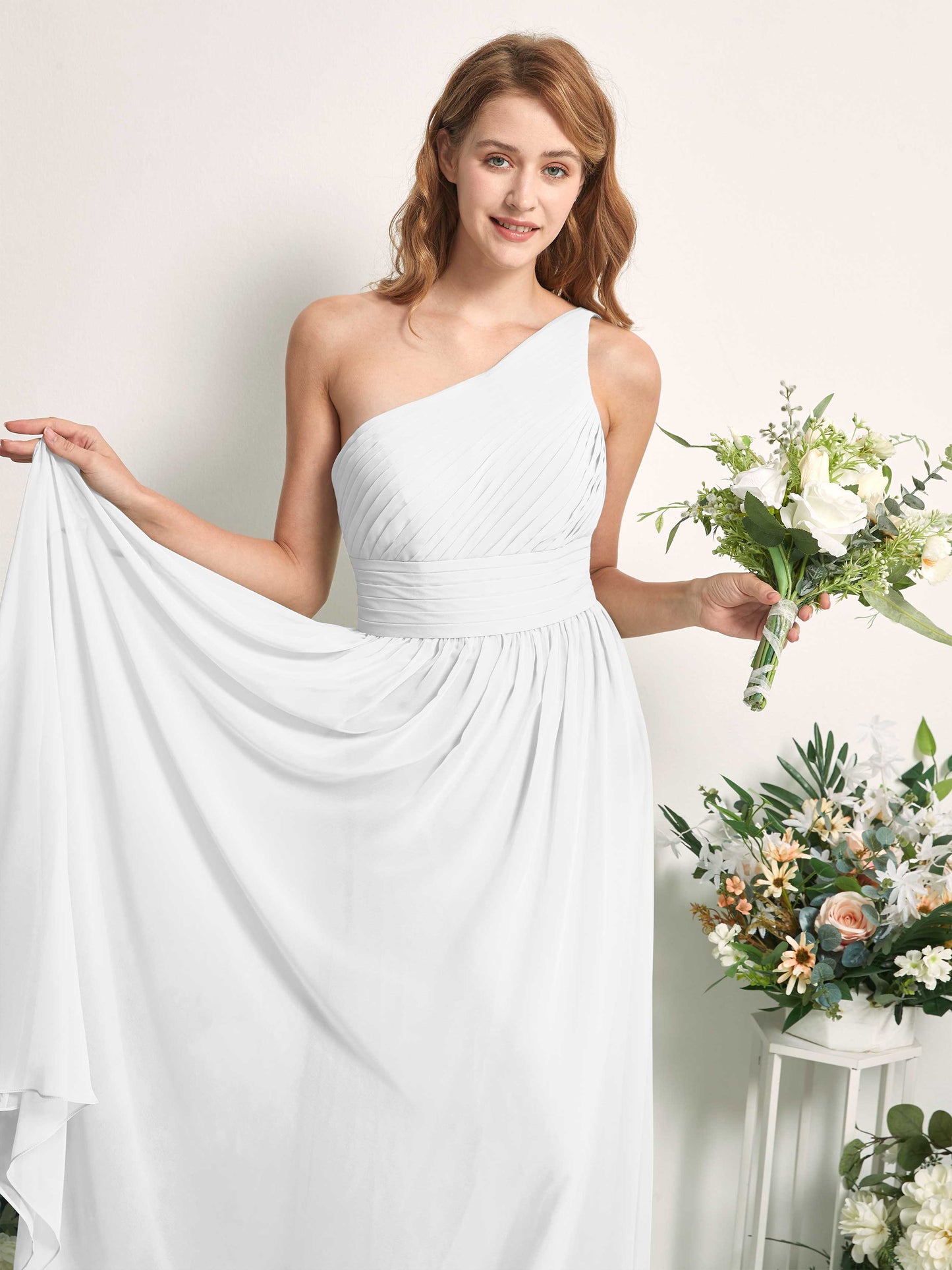 Pandora White One Shoulder Maxi Dress