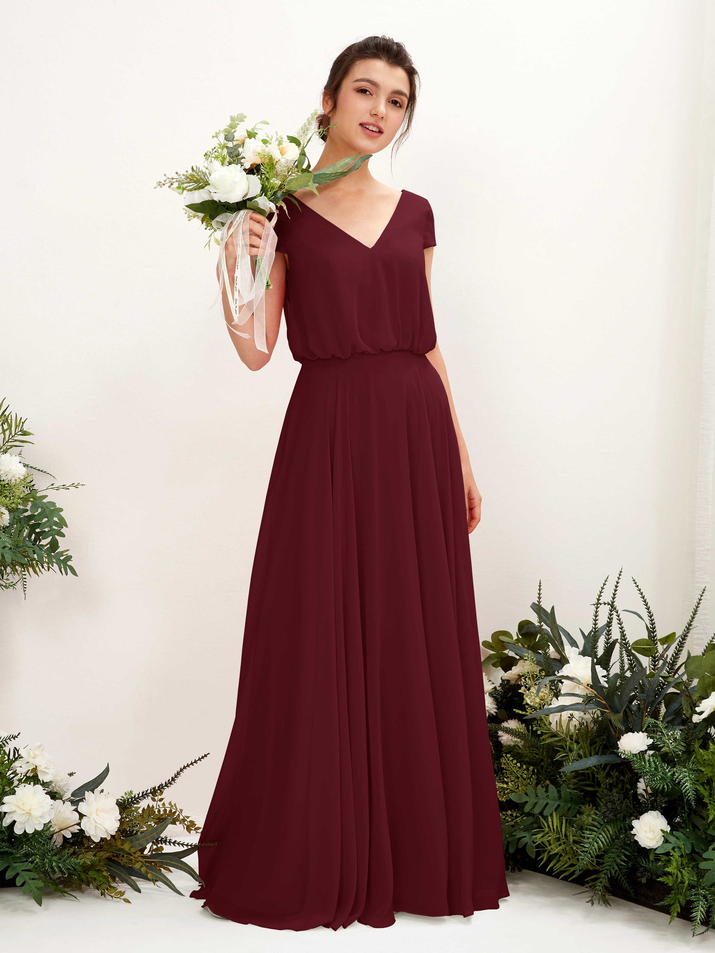 Pauline Burgundy Maxi Dress