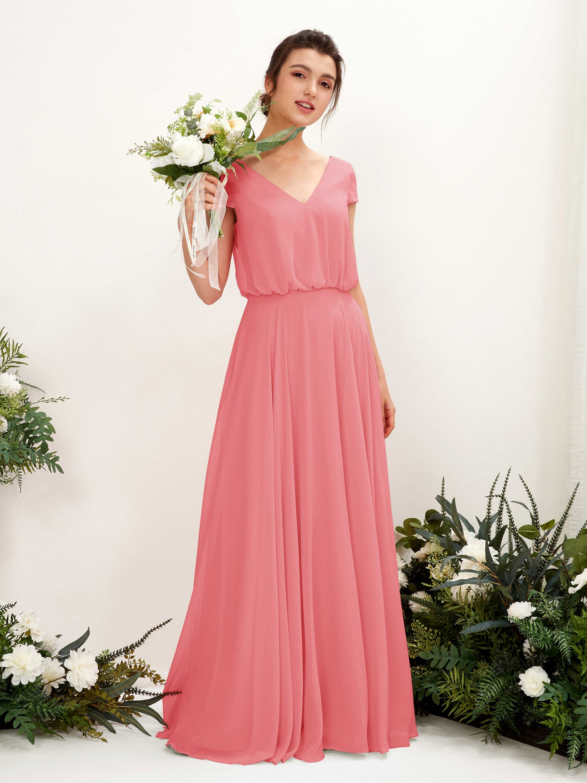 Pauline Coral Pink Maxi Dress