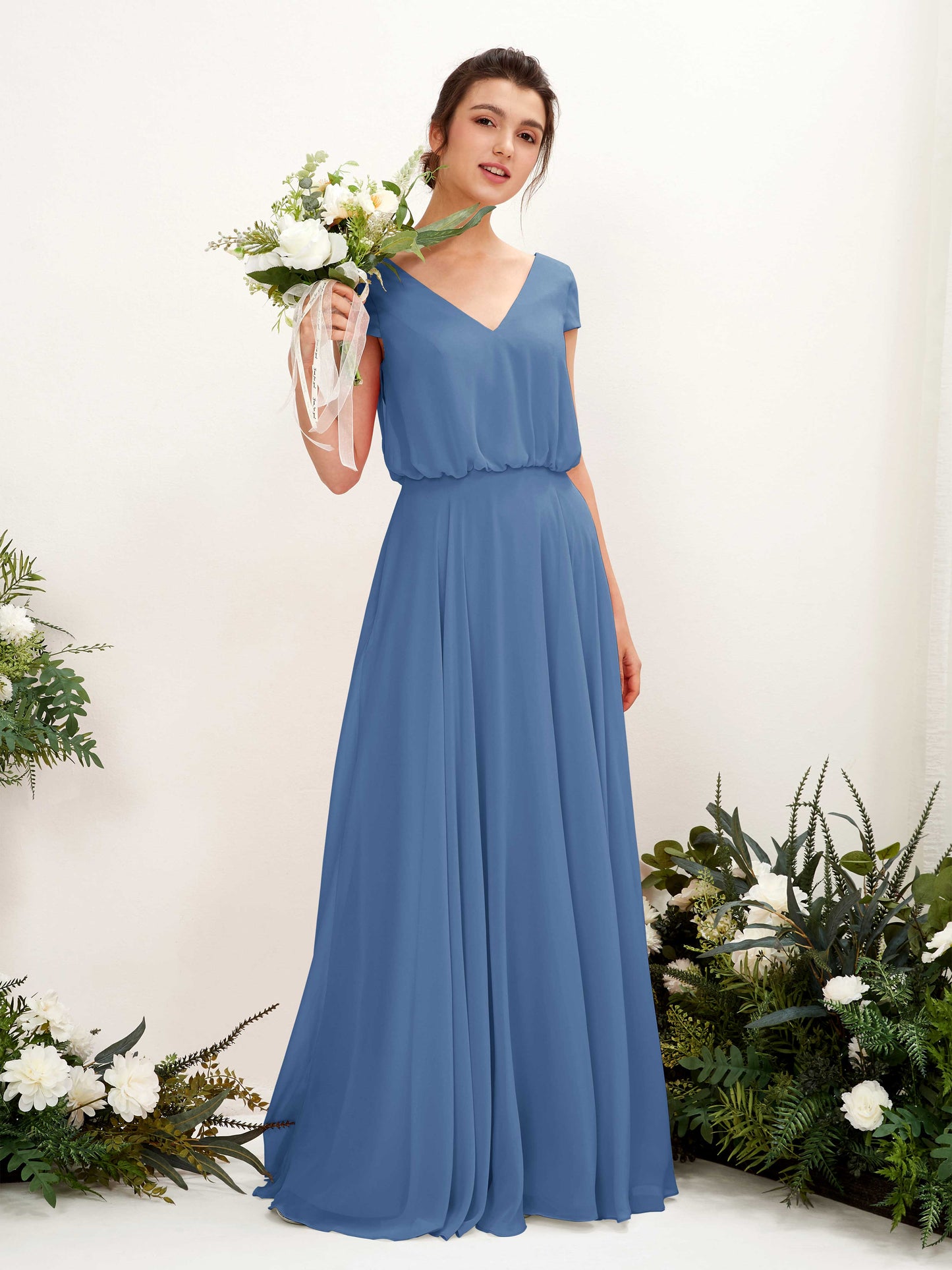 Pauline Dusty Blue Maxi Dress