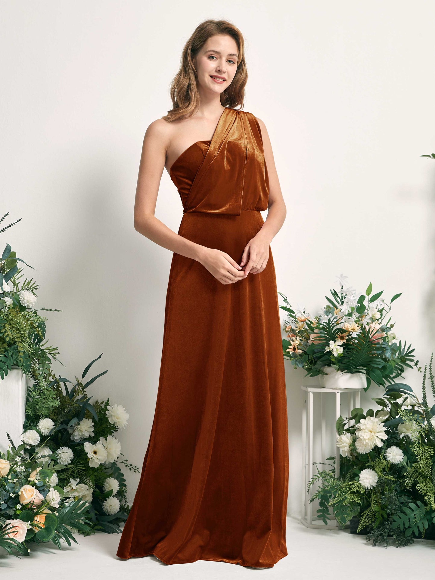 Prima Burant Orange Velvet Sleeveless Maxi Dress