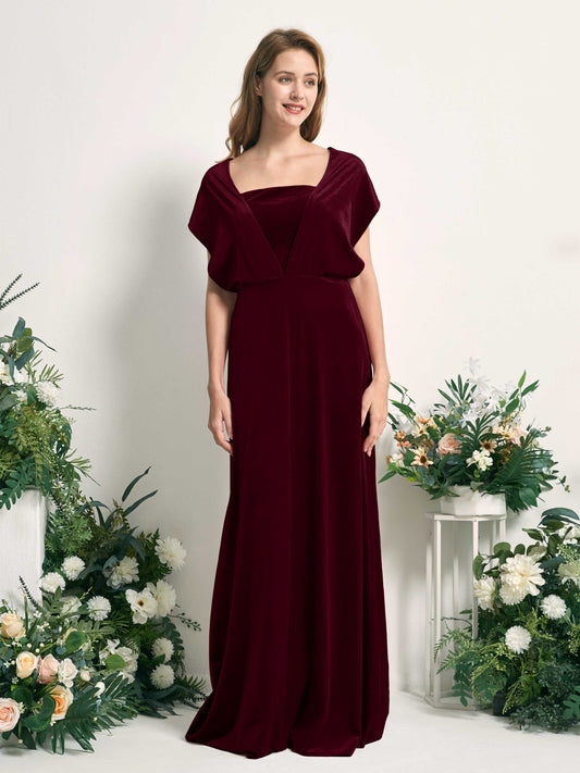 Prima Burgundy Velvet Sleeveless Maxi Dress