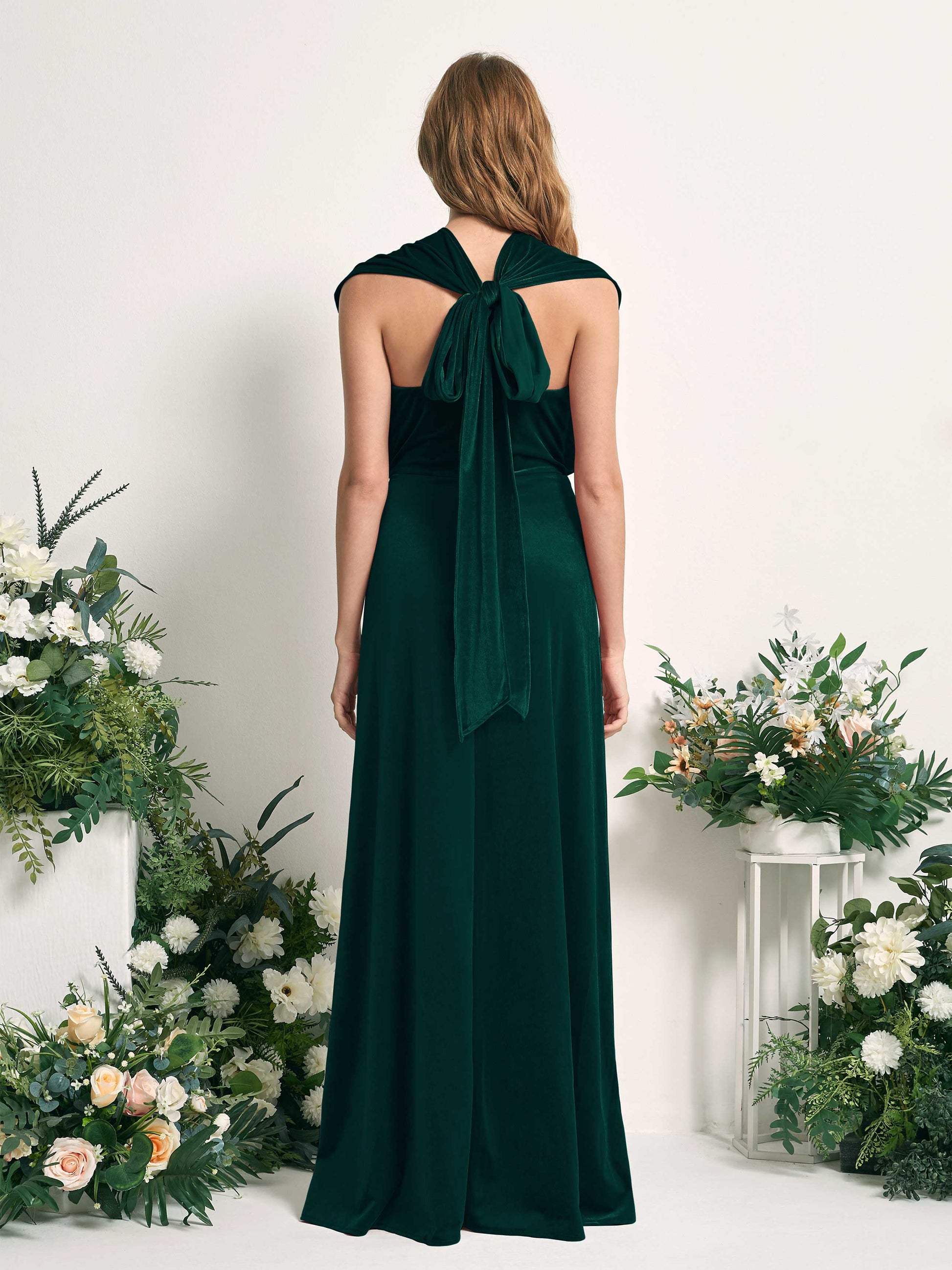 Prima Hunter Green Velvet Sleeveless Maxi Dress