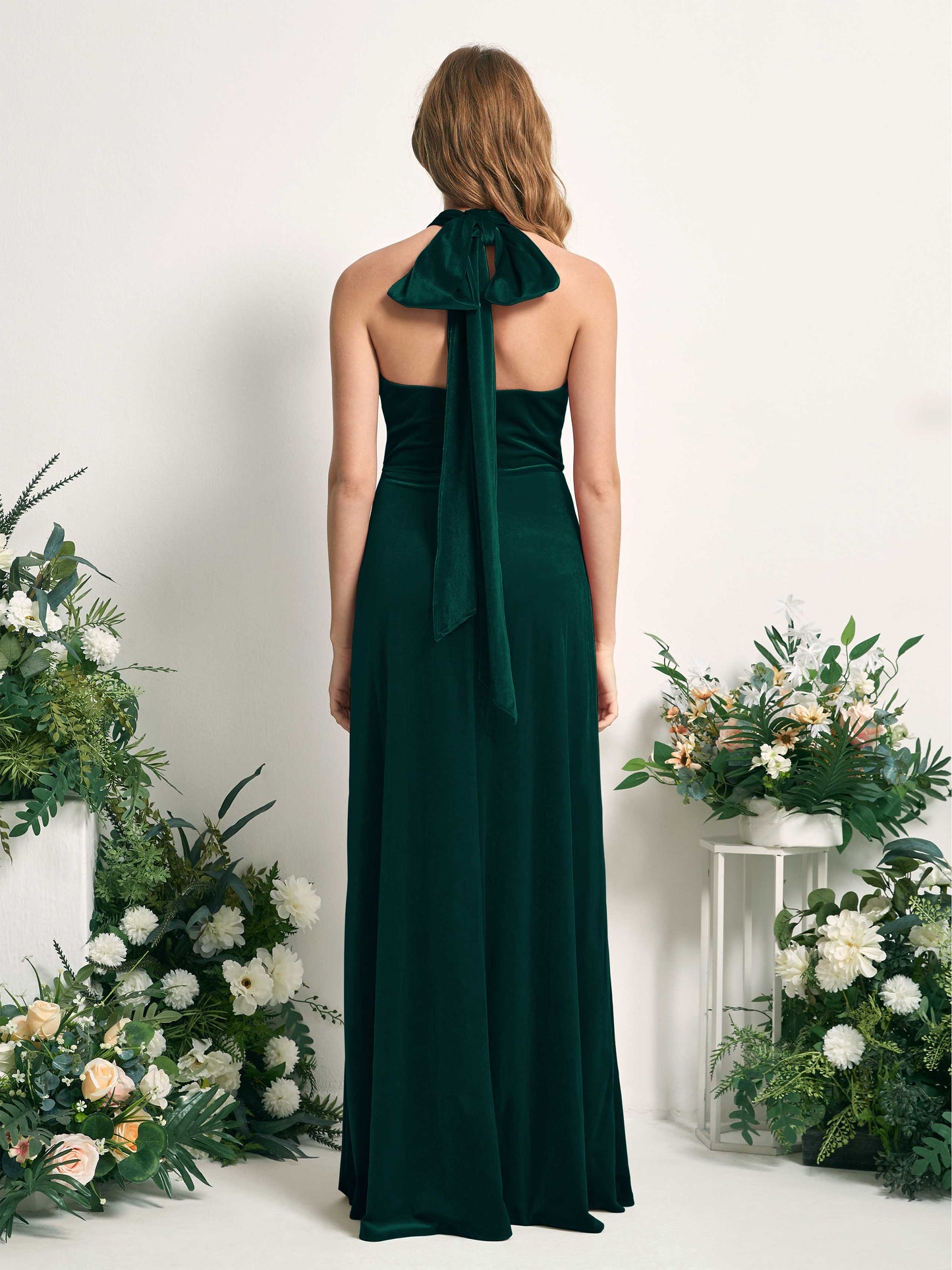 Prima Hunter Green Velvet Sleeveless Maxi Dress