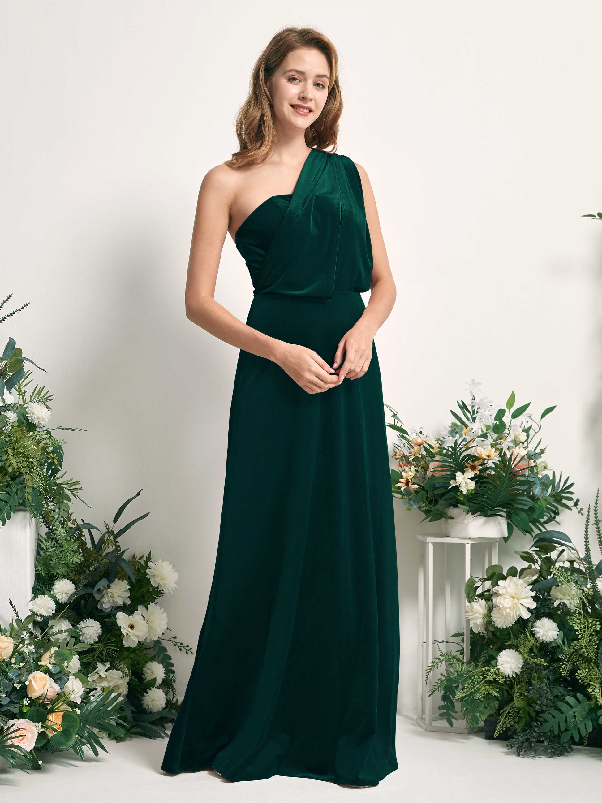 Prima Hunter Green Velvet Sleeveless Maxi Dress