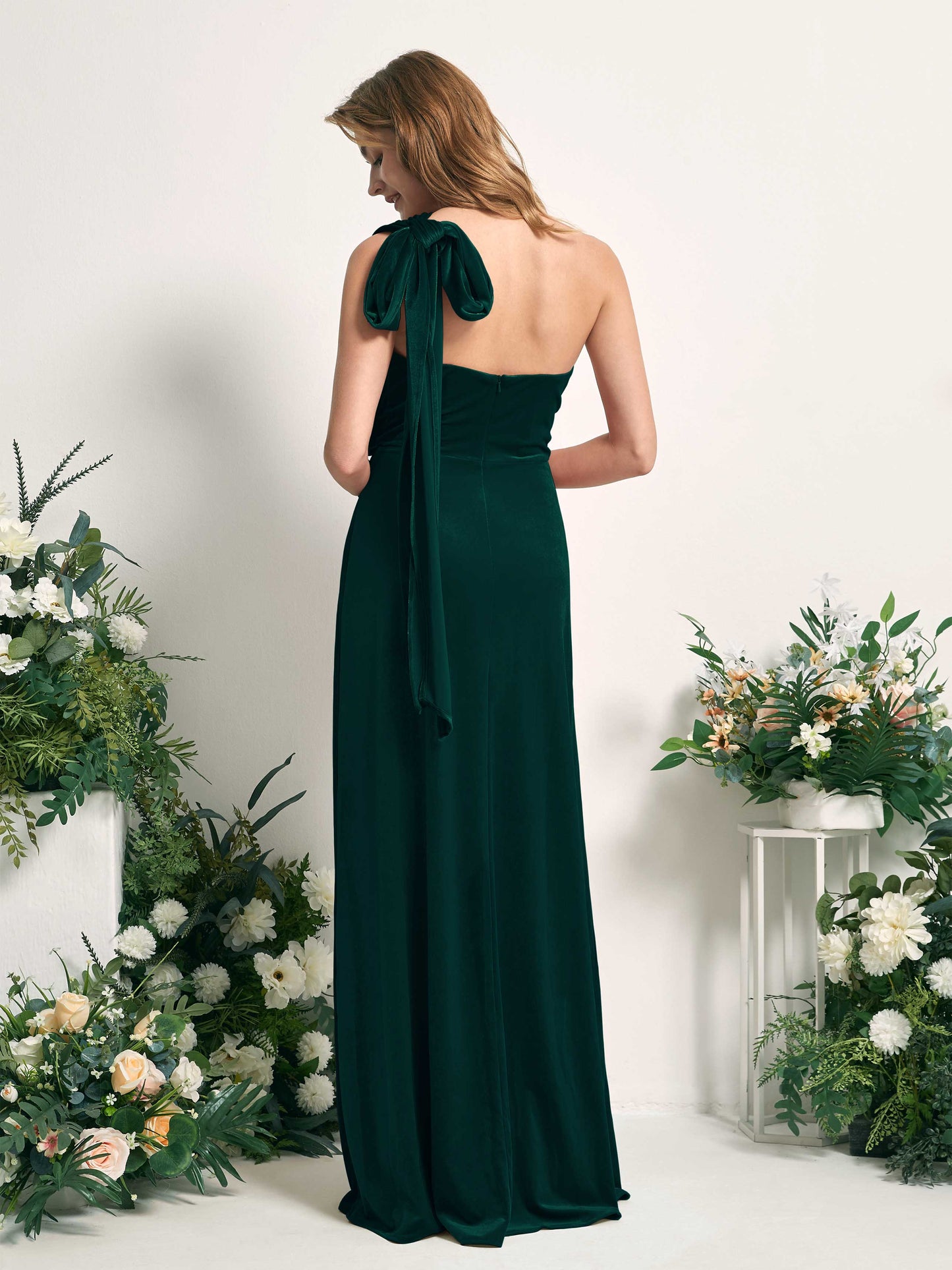 Prima Hunter Green Velvet Sleeveless Maxi Dress