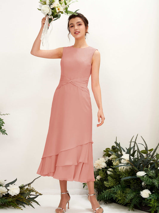 Raina Champagne Rose Sleeveless Midi Dress