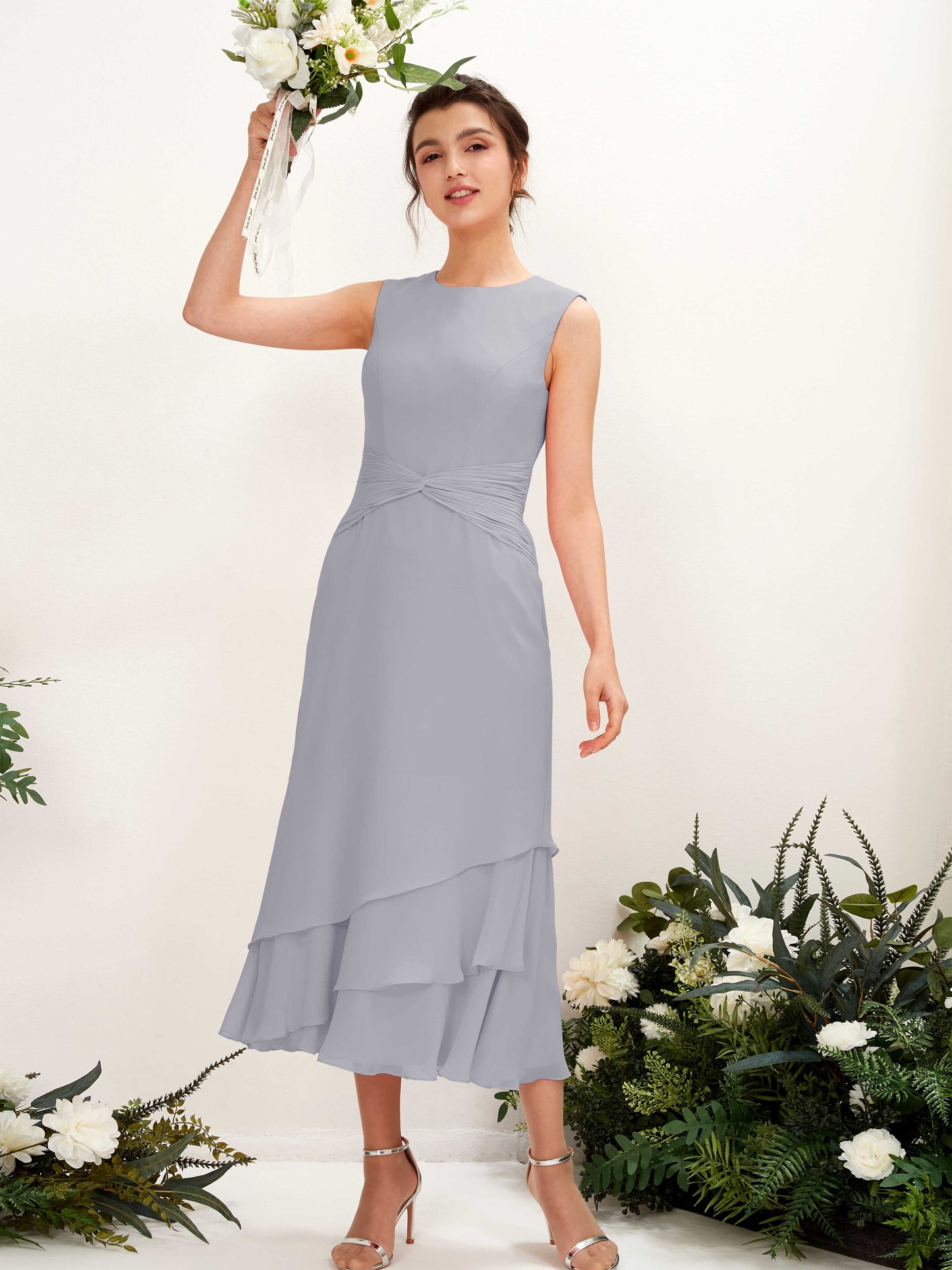 Raina Dusty Lavender Sleeveless Midi Dress