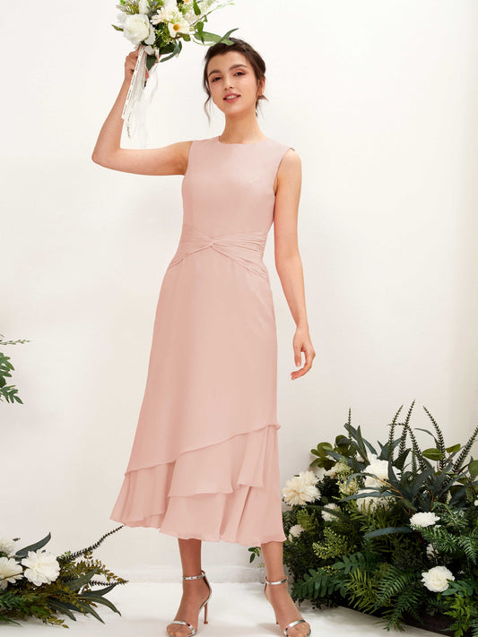 Raina Pearl Pink Sleeveless Midi Dress