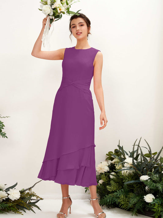 Raina Purple Sleeveless Midi Dress