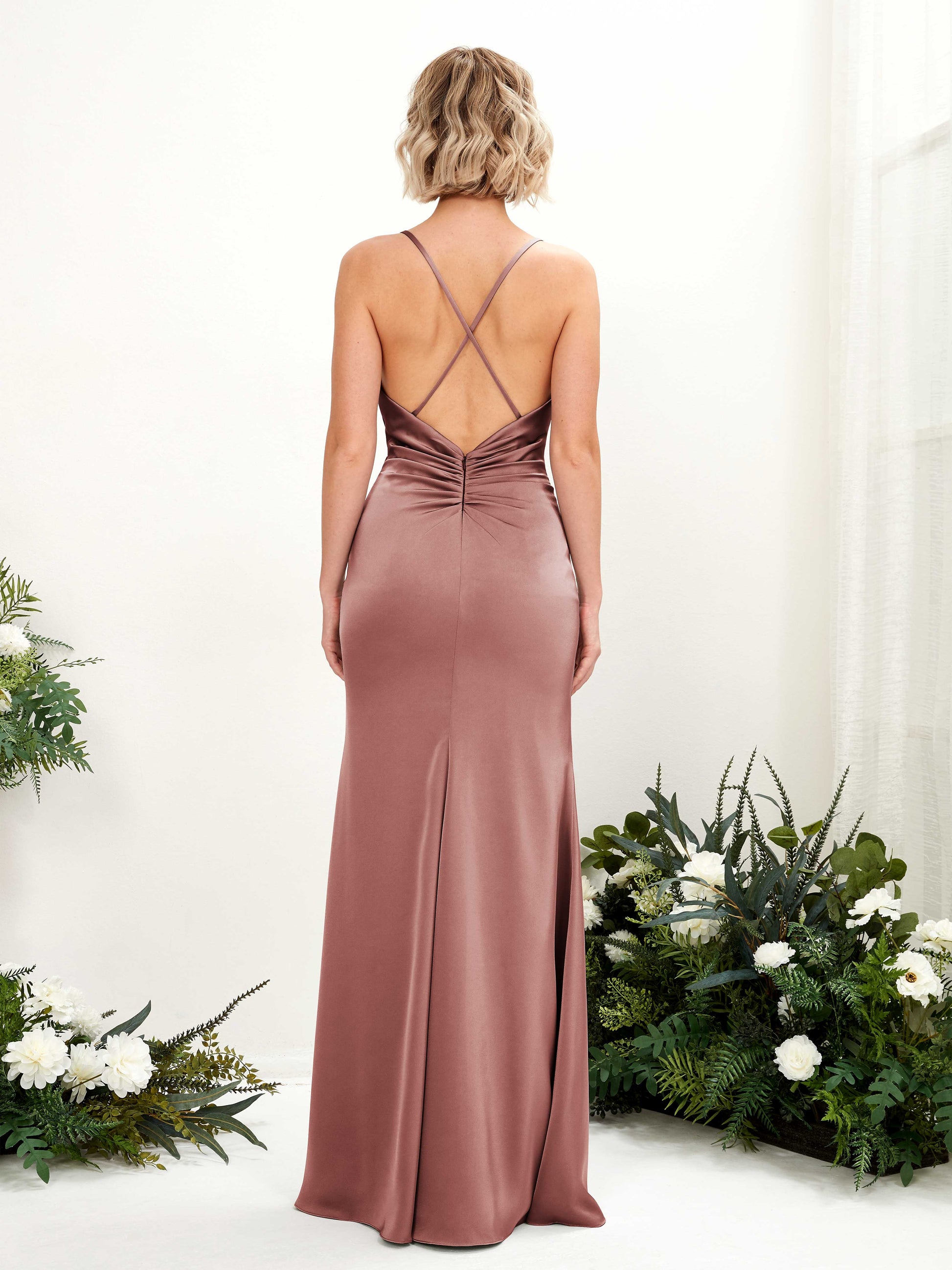 Regina Desert Rose Satin Sleeveless Maxi Dress