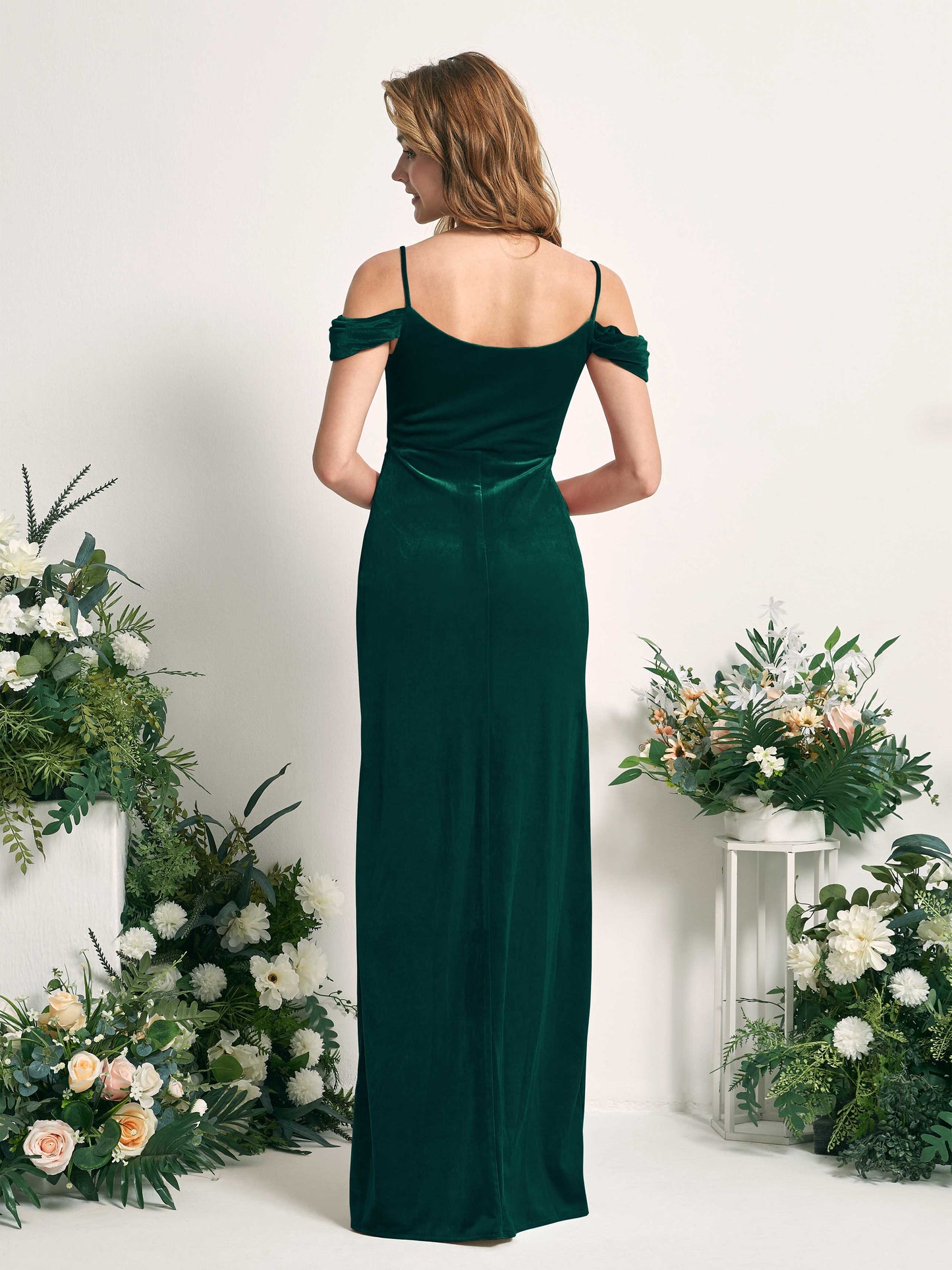 Salome Hunter Green Velvet Sleeveless Maxi Dress