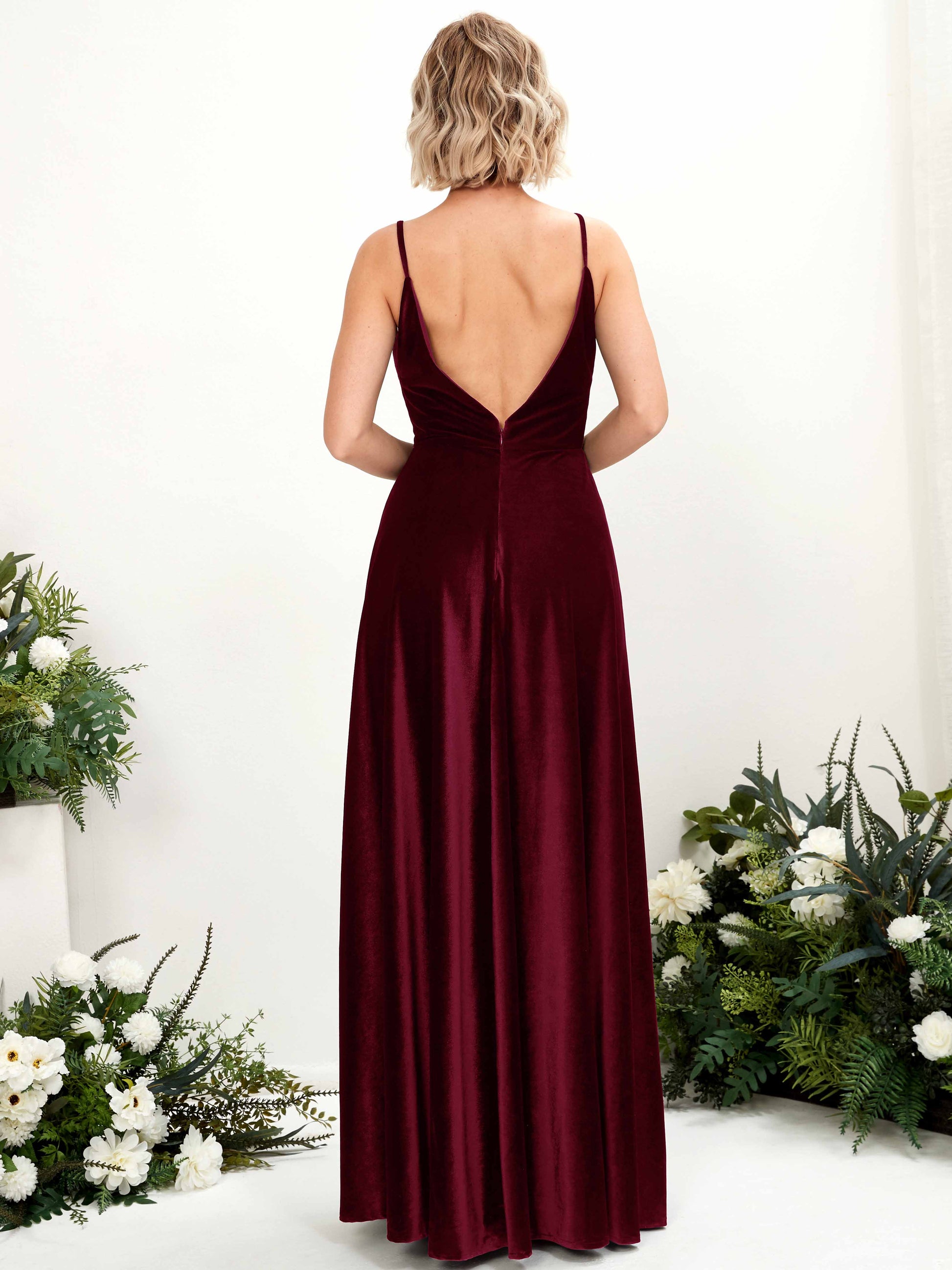 Sheila Burgundy Velvet Sleeveless Maxi Dress