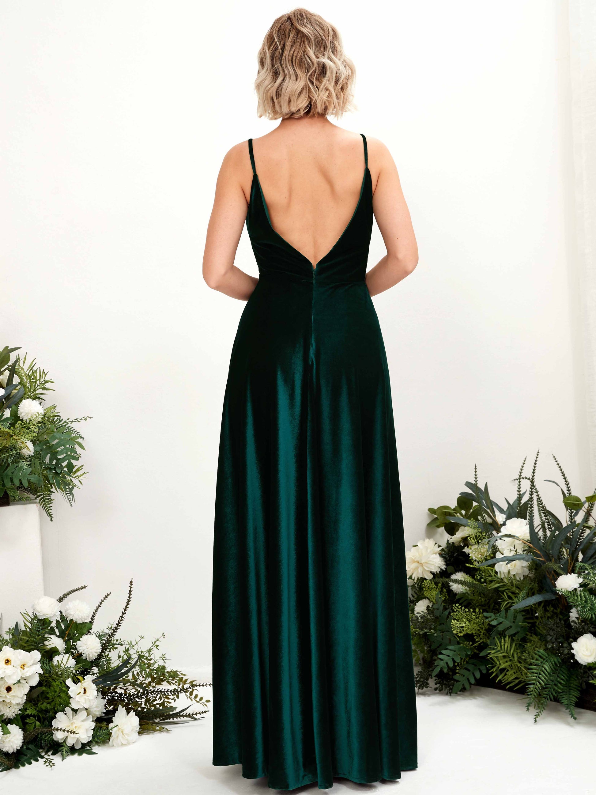 Sheila Hunter Green Velvet Sleeveless Maxi Dress