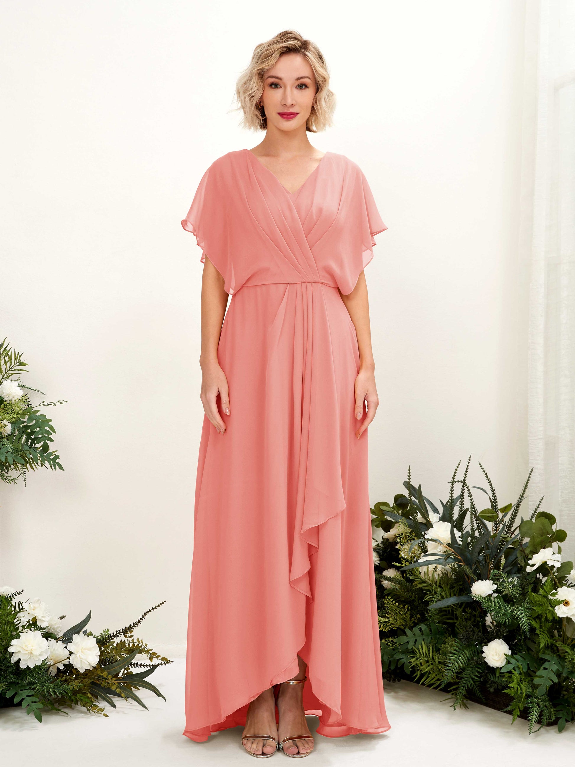 Soleil Peach Pink Maxi Dress