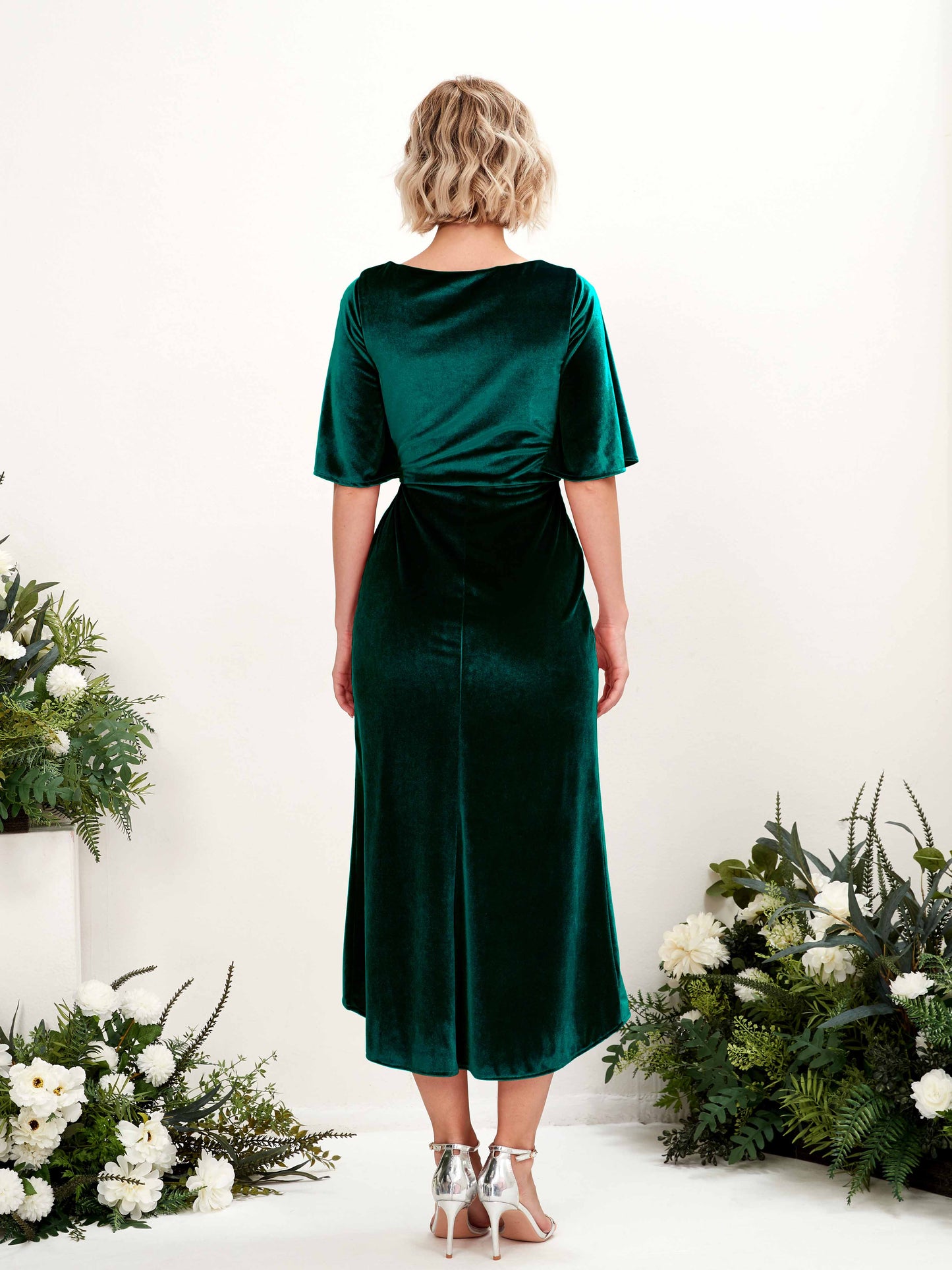 Susie Hunter Green Velvet Midi Dress