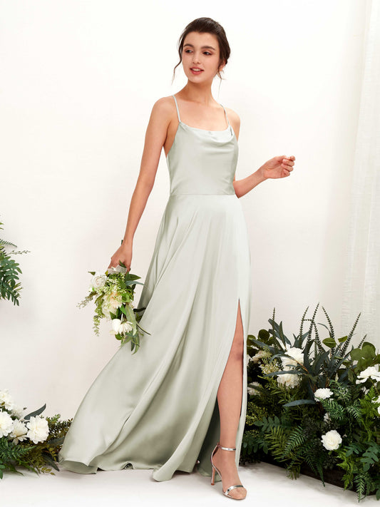 Theresa Ivory Satin Sleeveless Maxi Dress