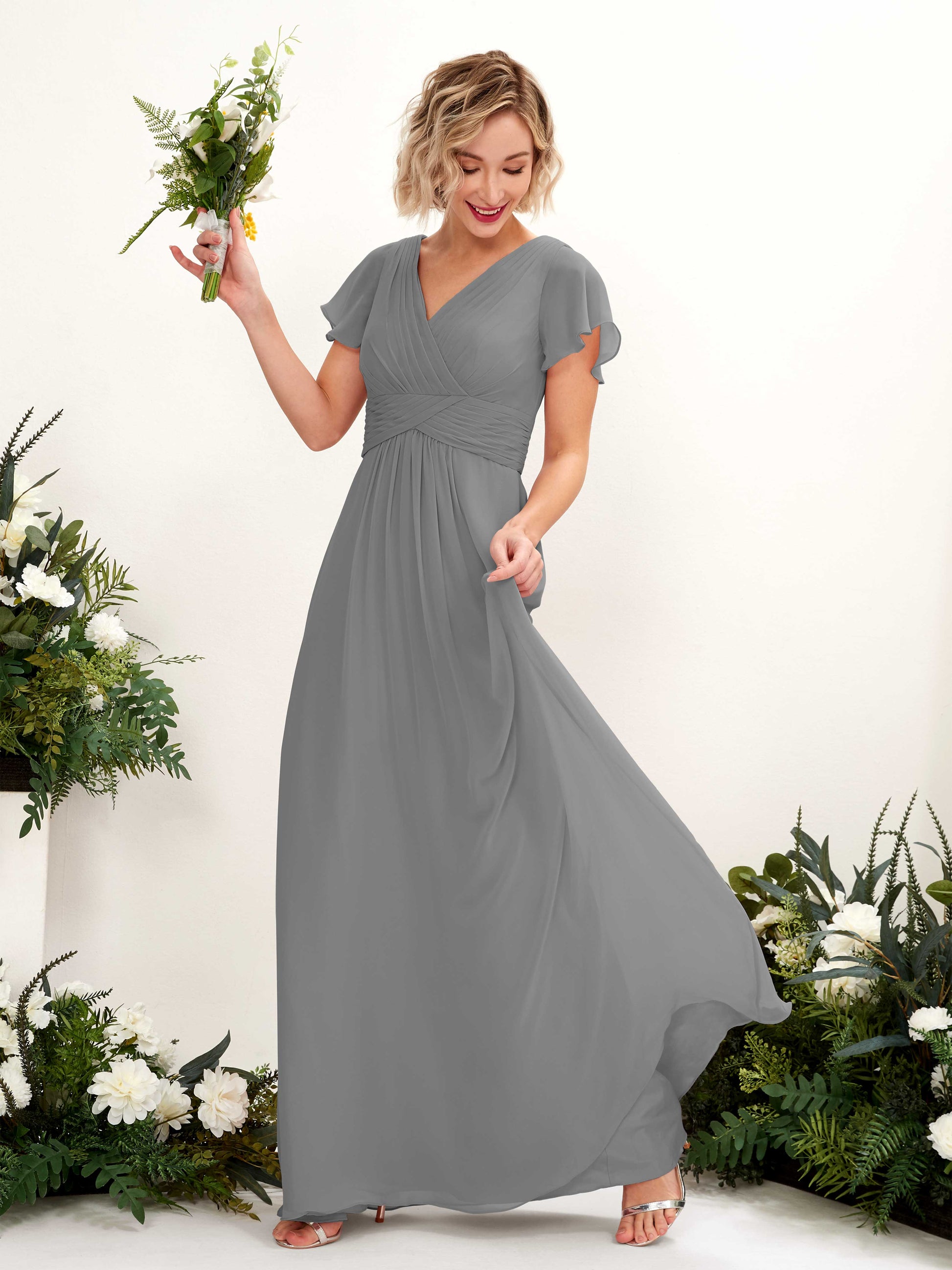 Tolly Steel Gray Maxi Dress