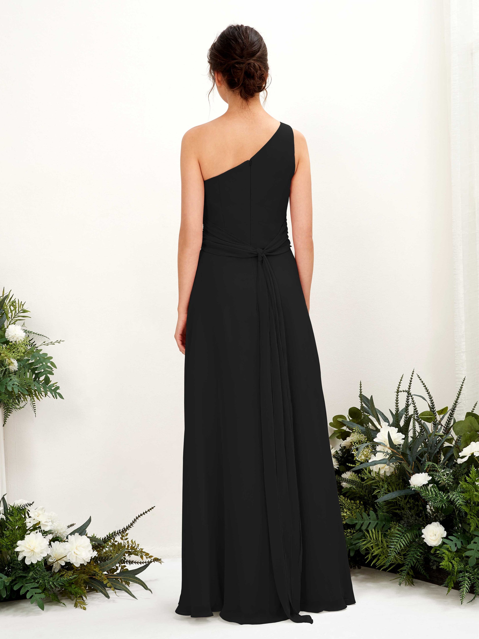 Trita Black One Shoulder Maxi Dress