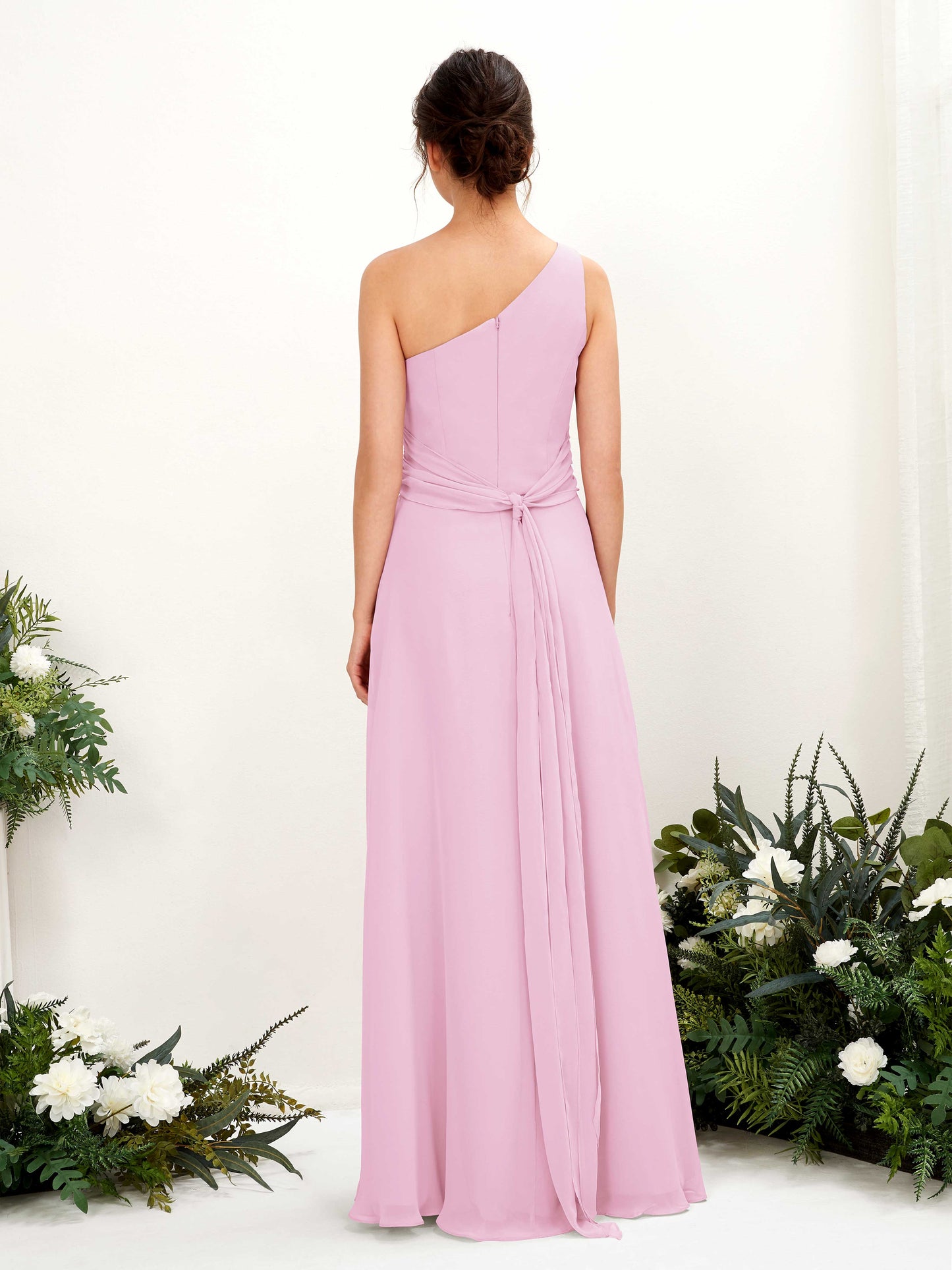 Trita Candy Pink One Shoulder Maxi Dress