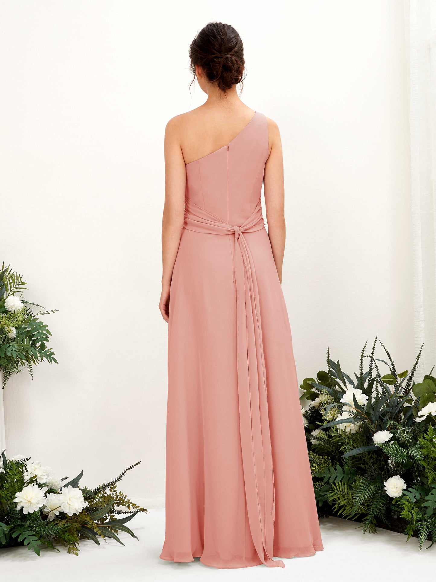 Trita Champagne Rose One Shoulder Maxi Dress