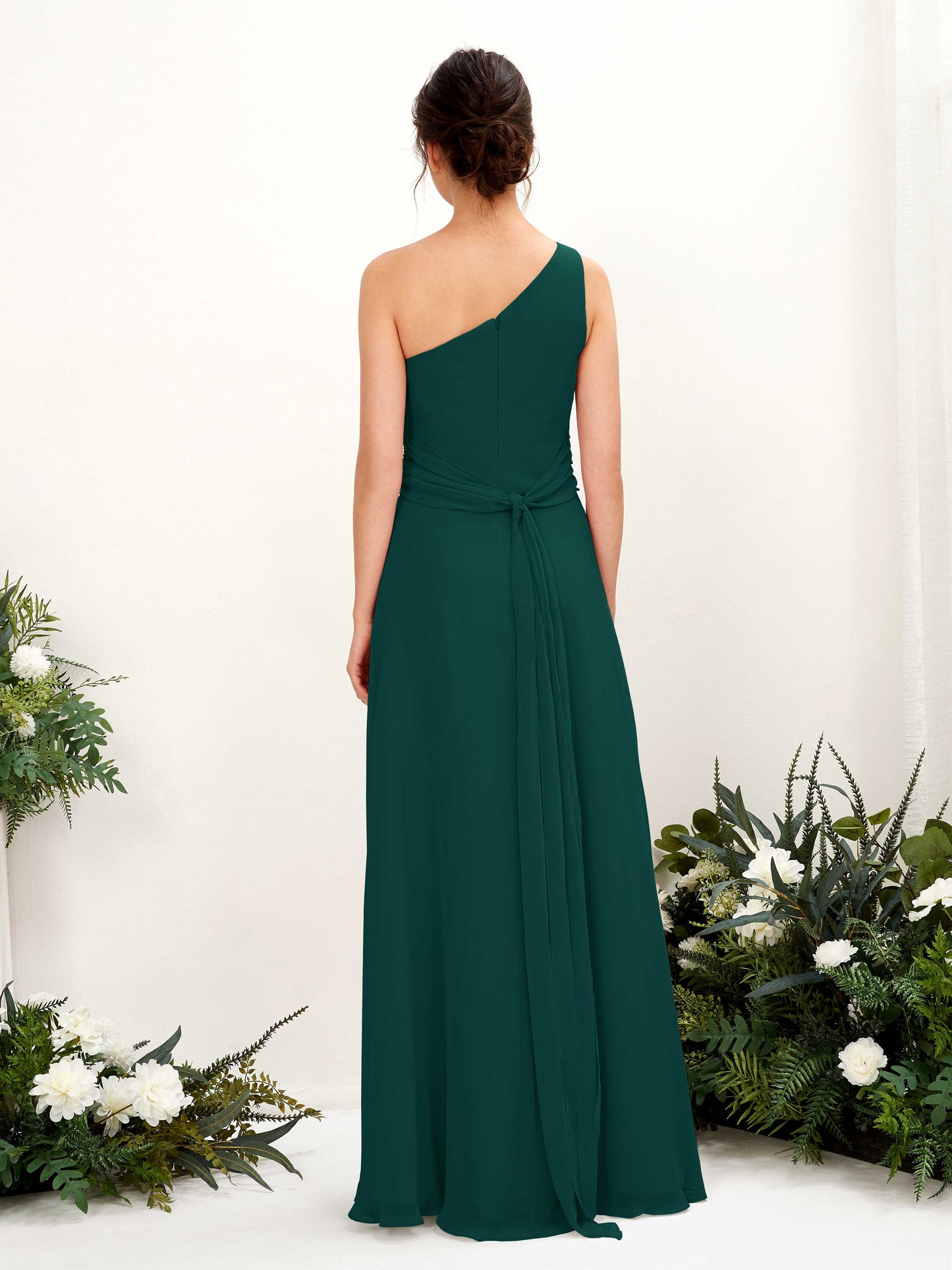 Trita Dark Emerald One Shoulder Maxi Dress