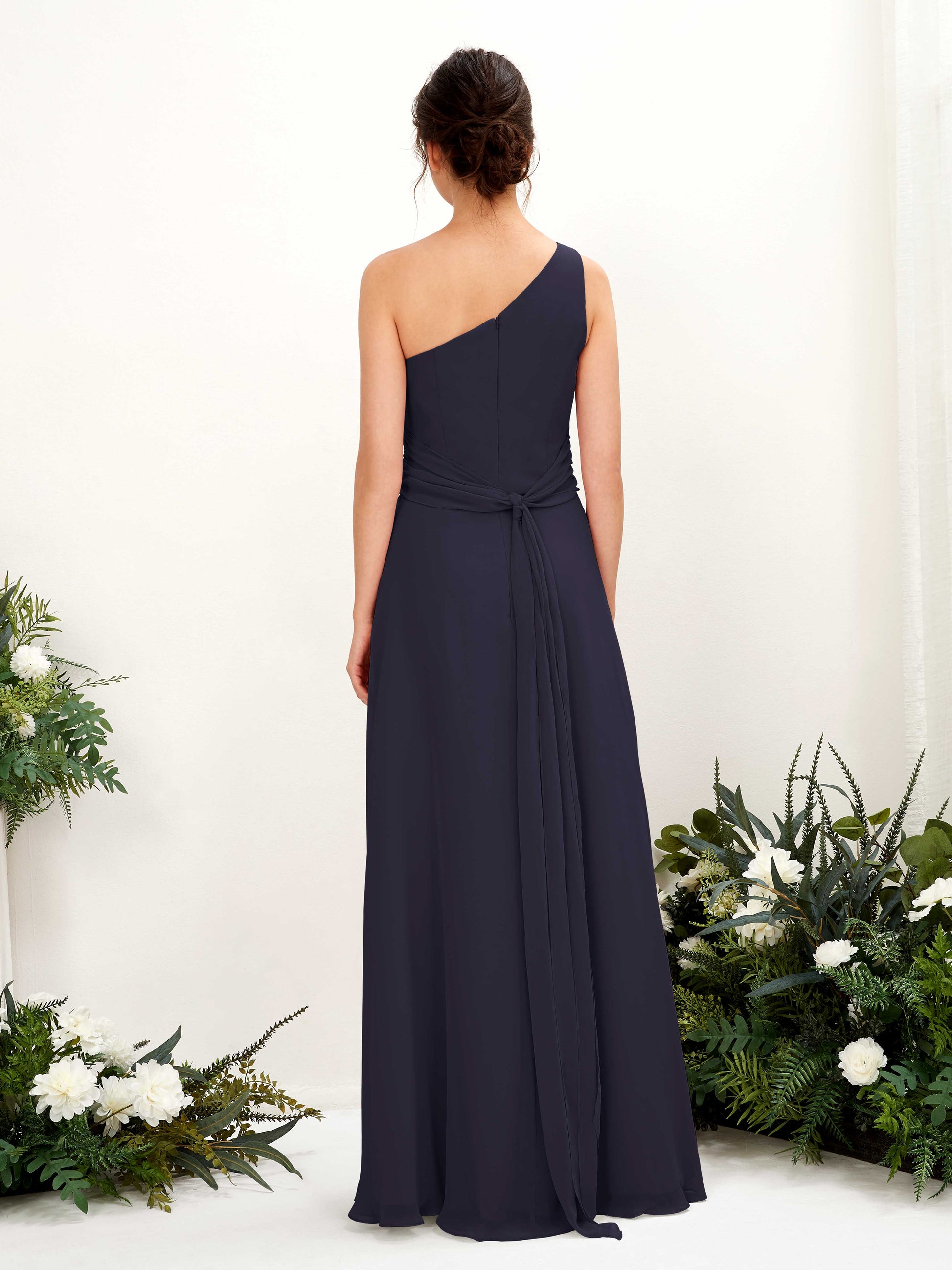 Trita Dark Navy One Shoulder Maxi Dress