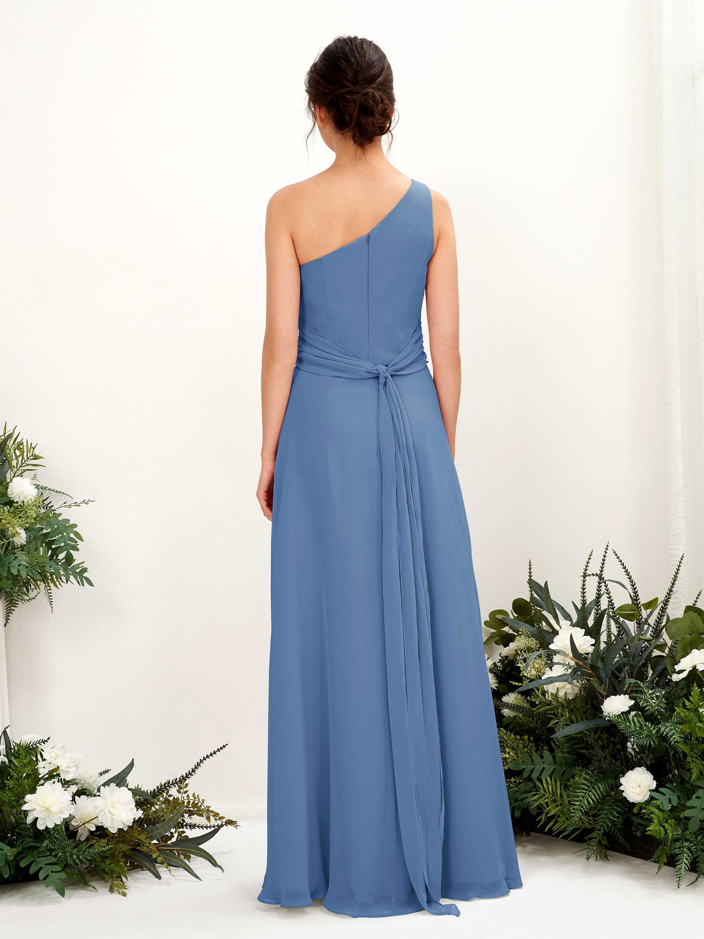 Trita Dusty Blue One Shoulder Maxi Dress