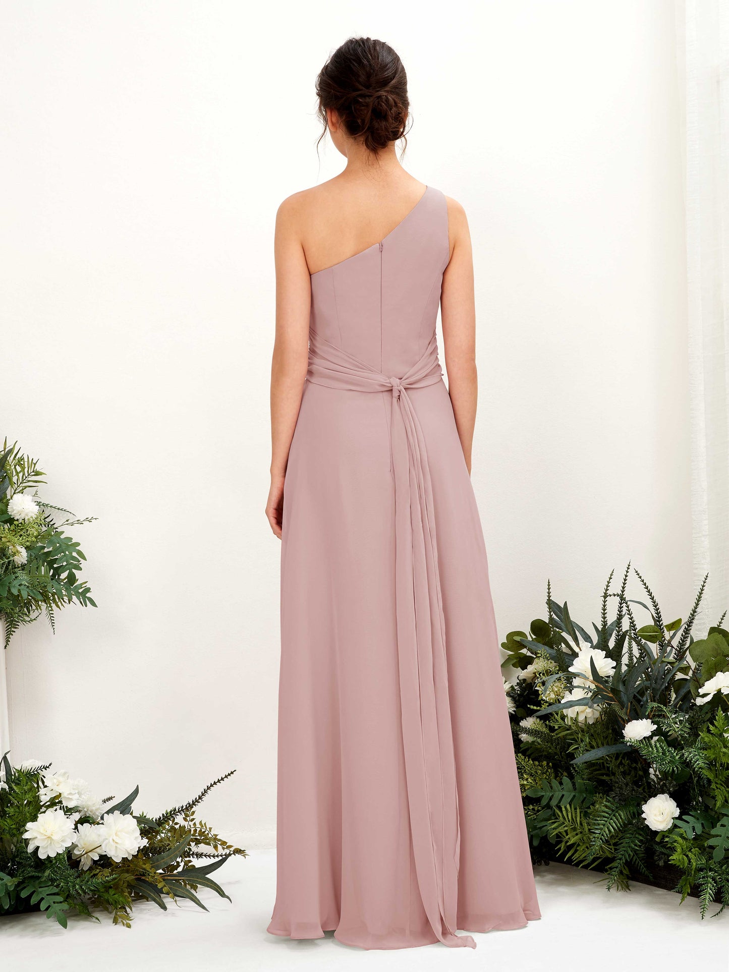 Trita Dusty Rose One Shoulder Maxi Dress