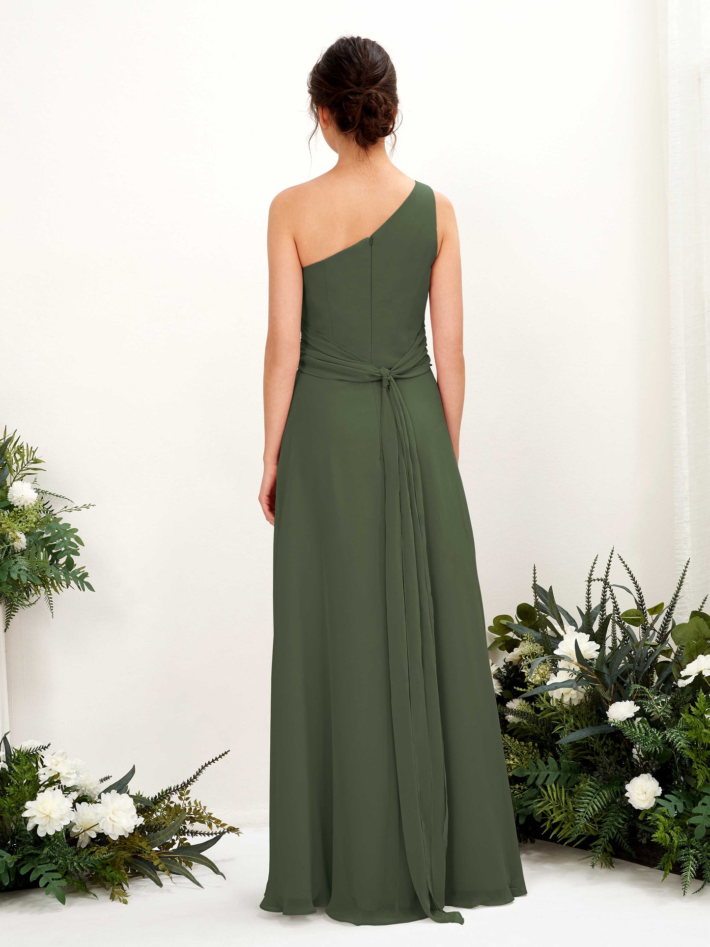 Trita Martini Olive One Shoulder Maxi Dress