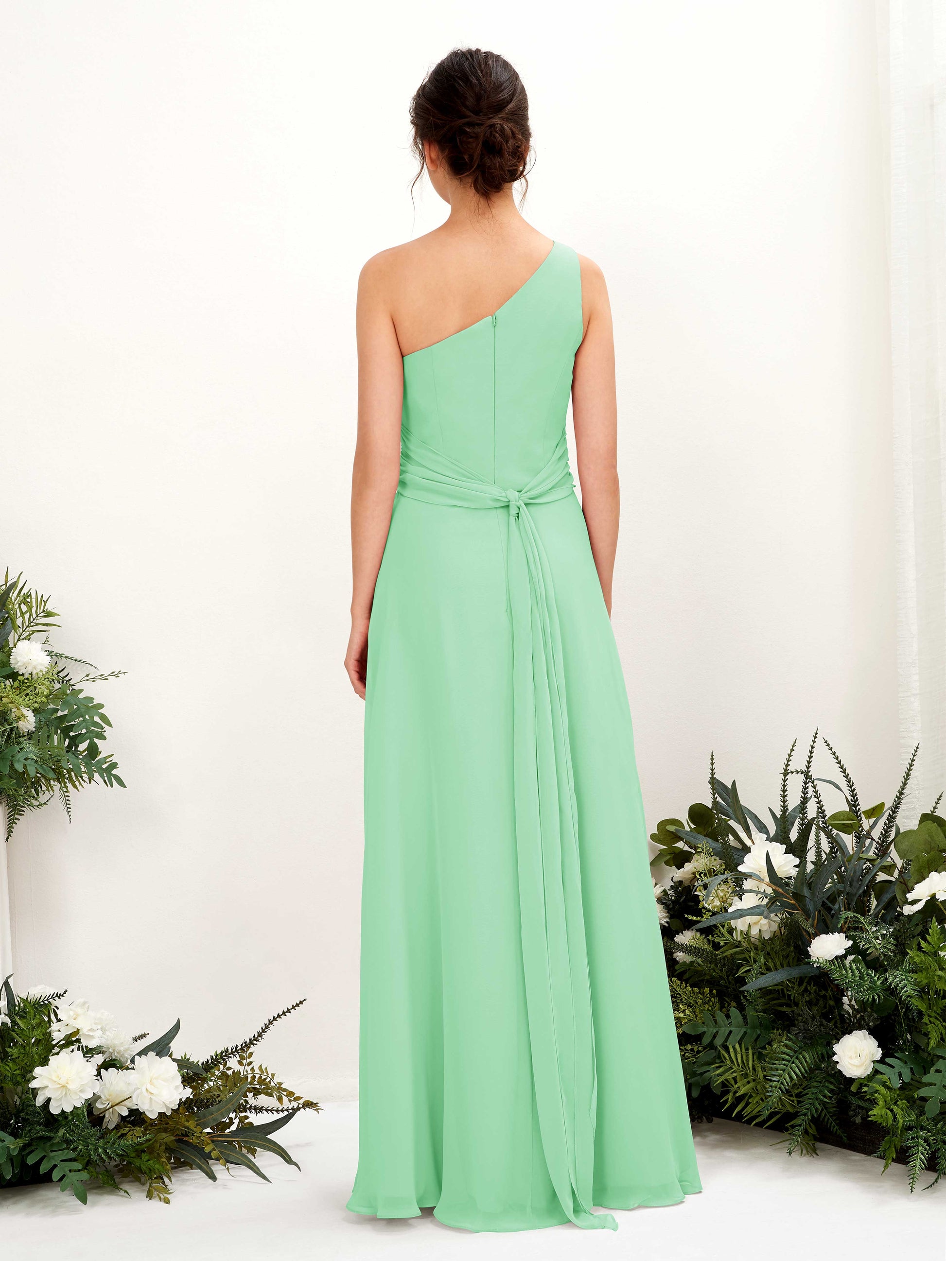 Trita Mint Green One Shoulder Maxi Dress