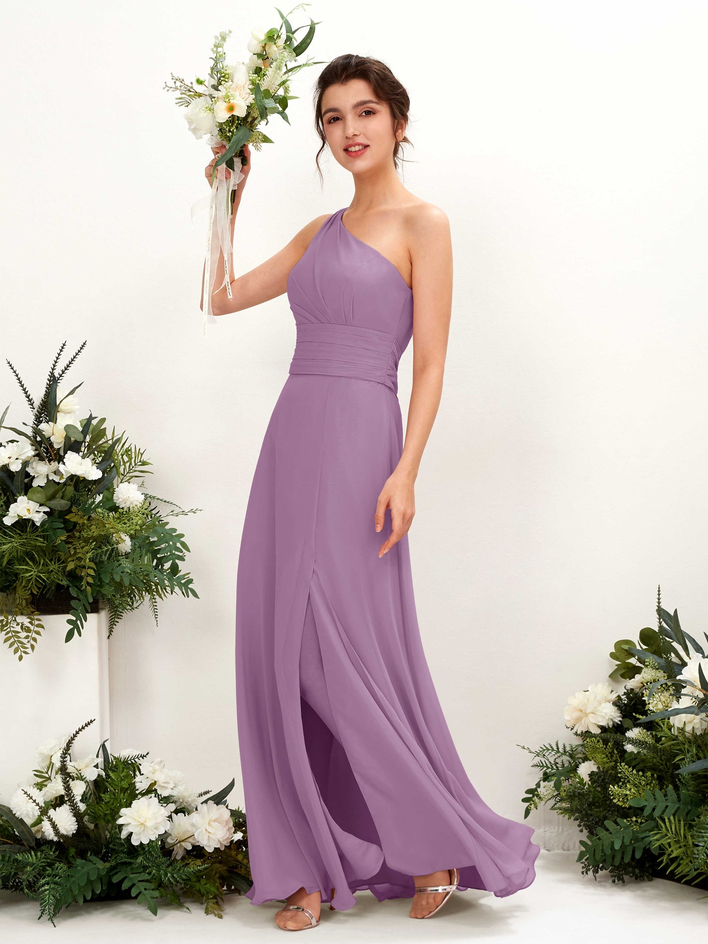 Trita Orchid Mist One Shoulder Maxi Dress