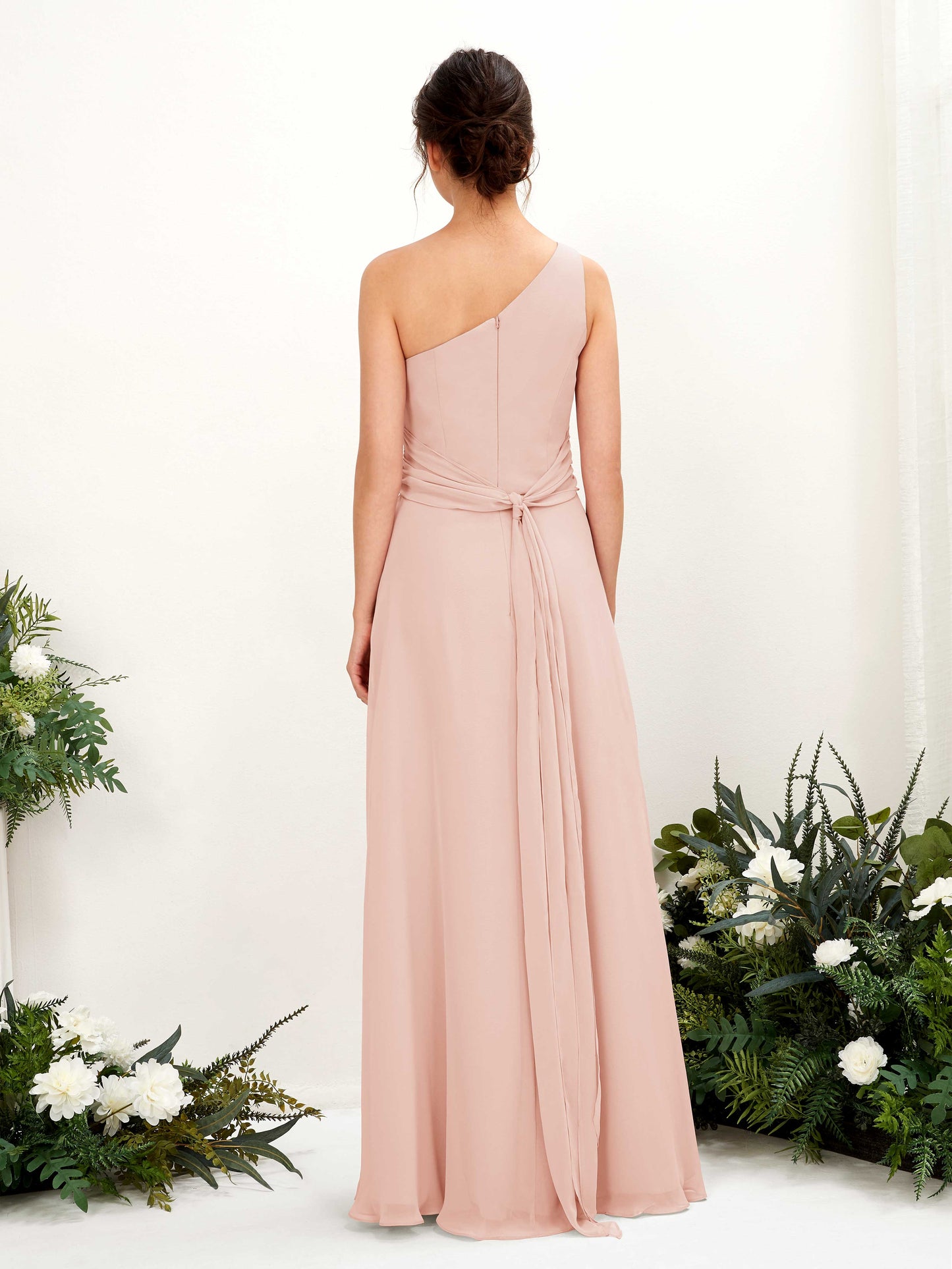 Trita Pearl Pink One Shoulder Maxi Dress