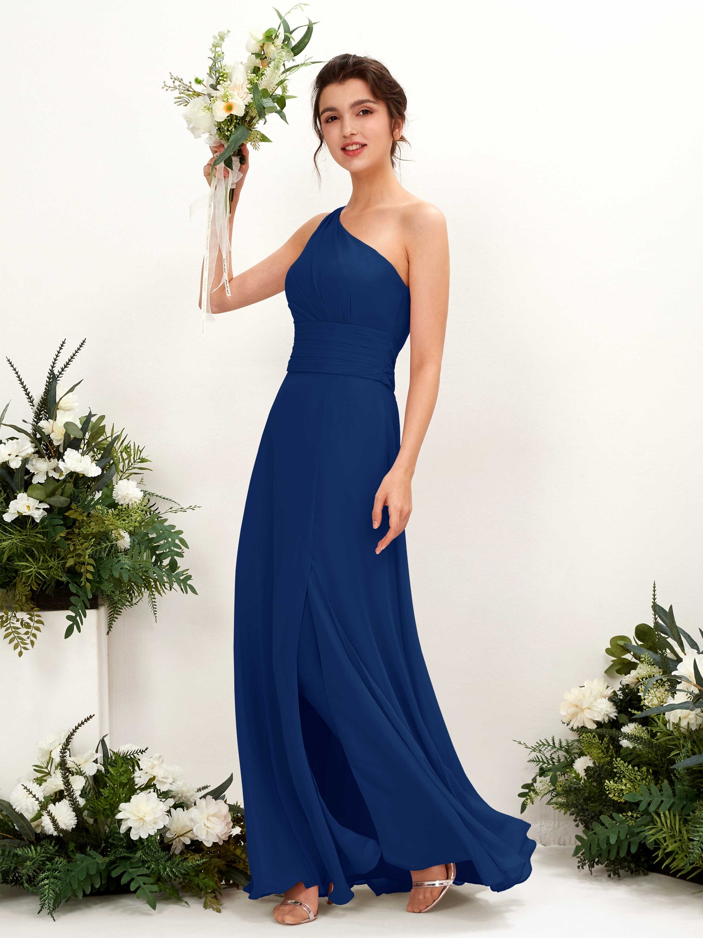 Trita Royal Blue One Shoulder Maxi Dress