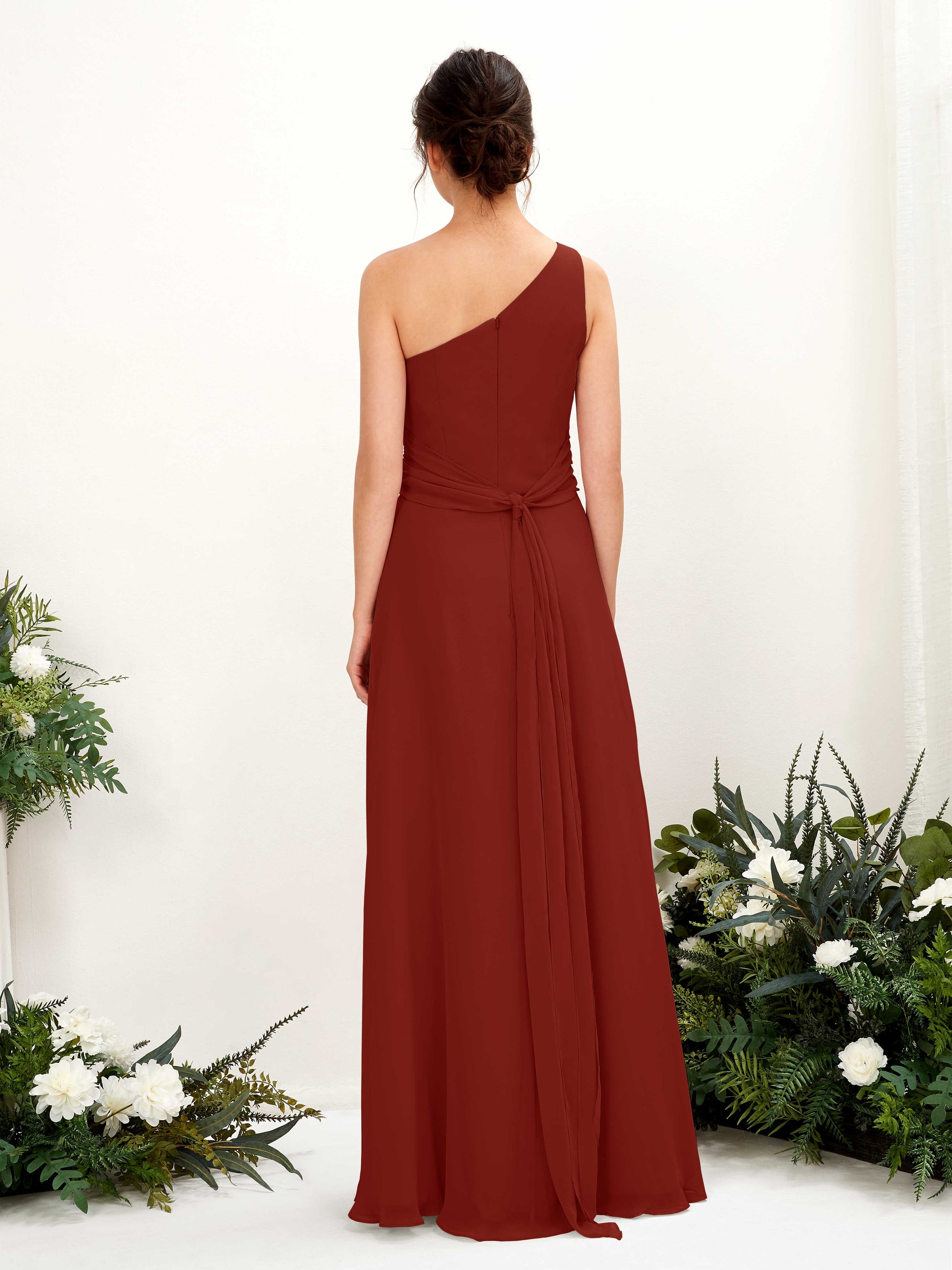 Trita Rust One Shoulder Maxi Dress