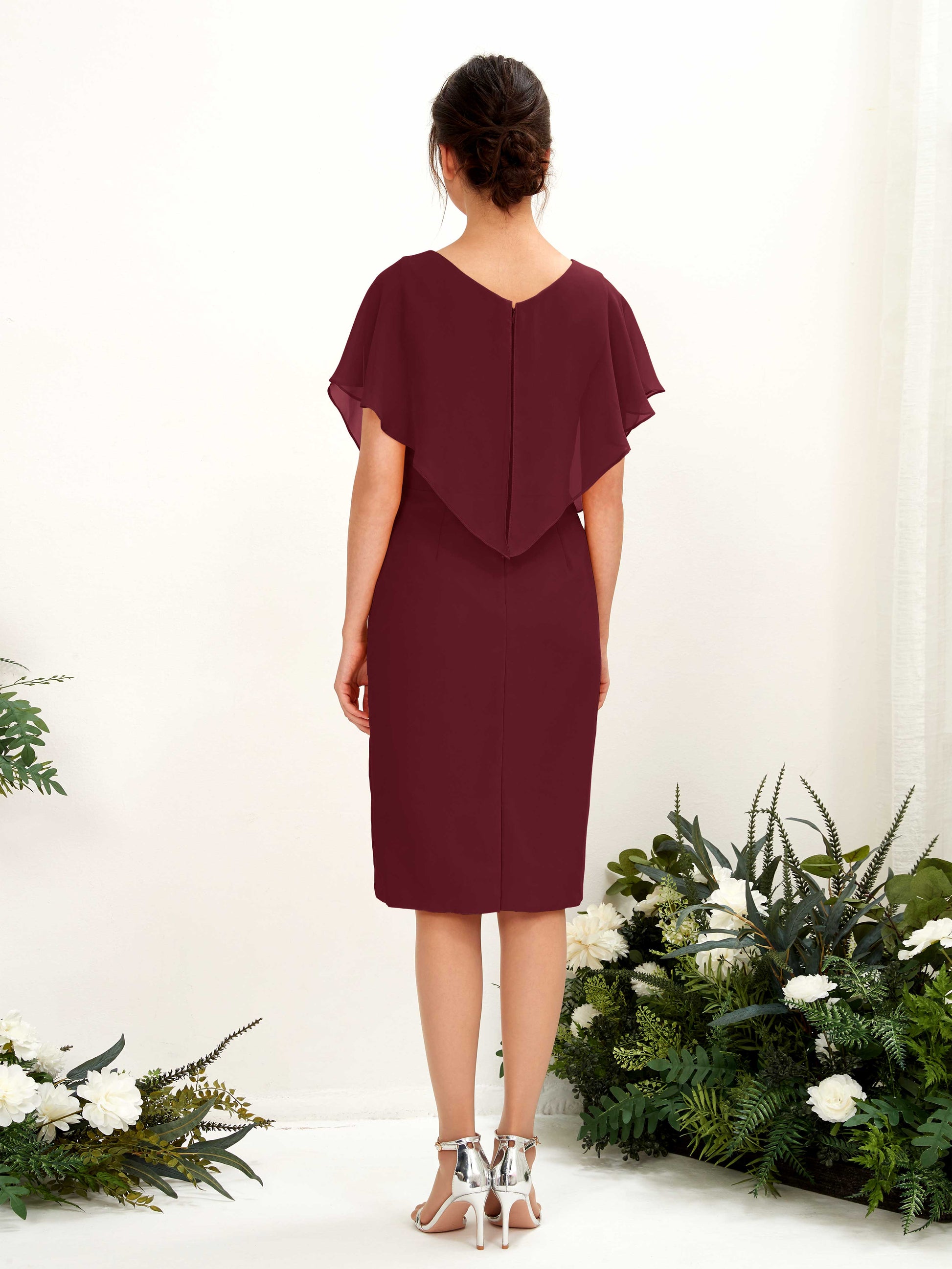 Vanessa Burgundy Midi Dress