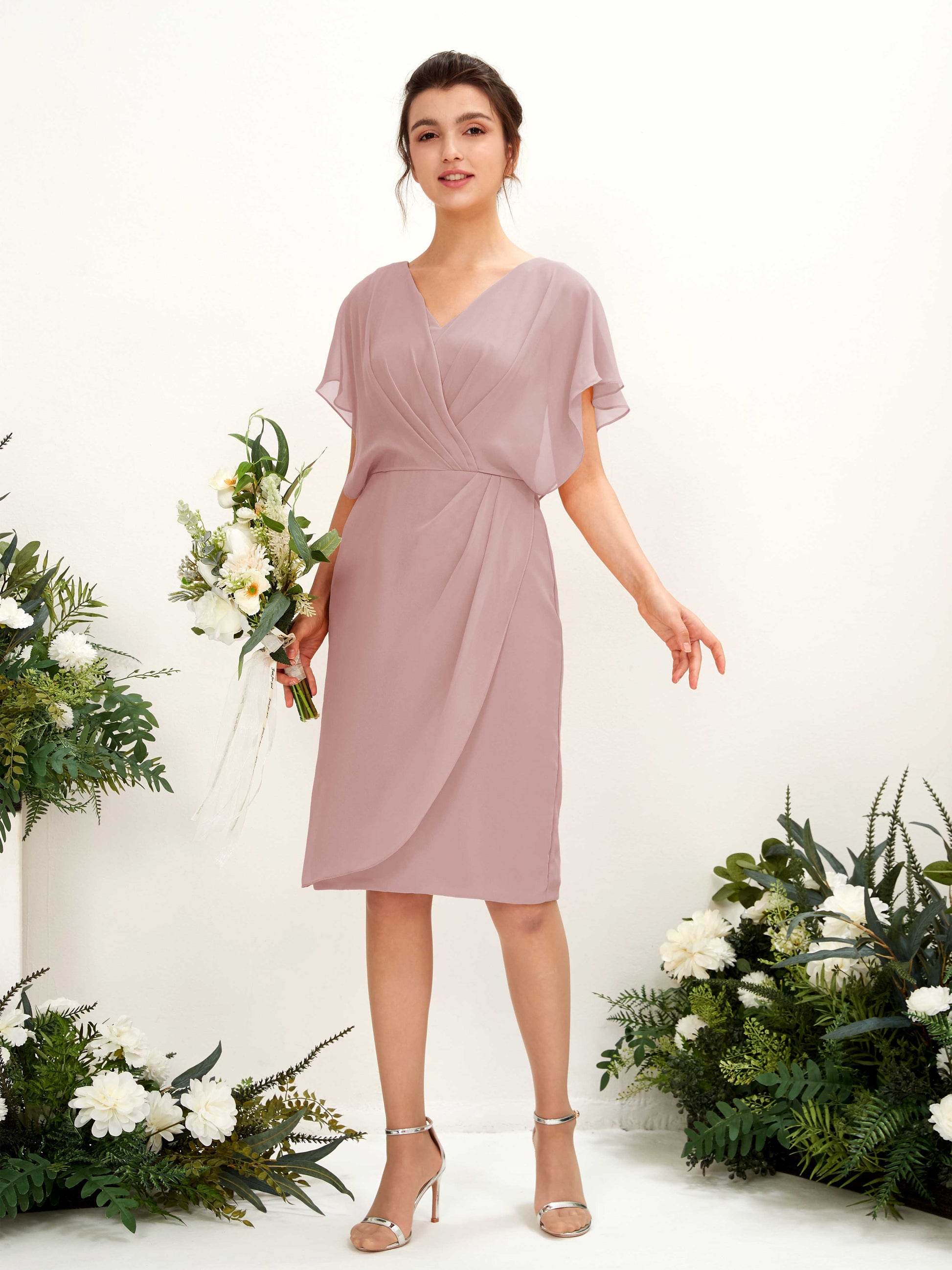 Vanessa Dusty Rose Midi Dress