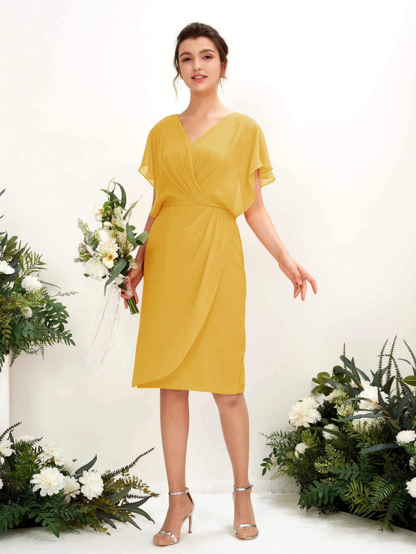 Vanessa Mustard Yellow Midi Dress