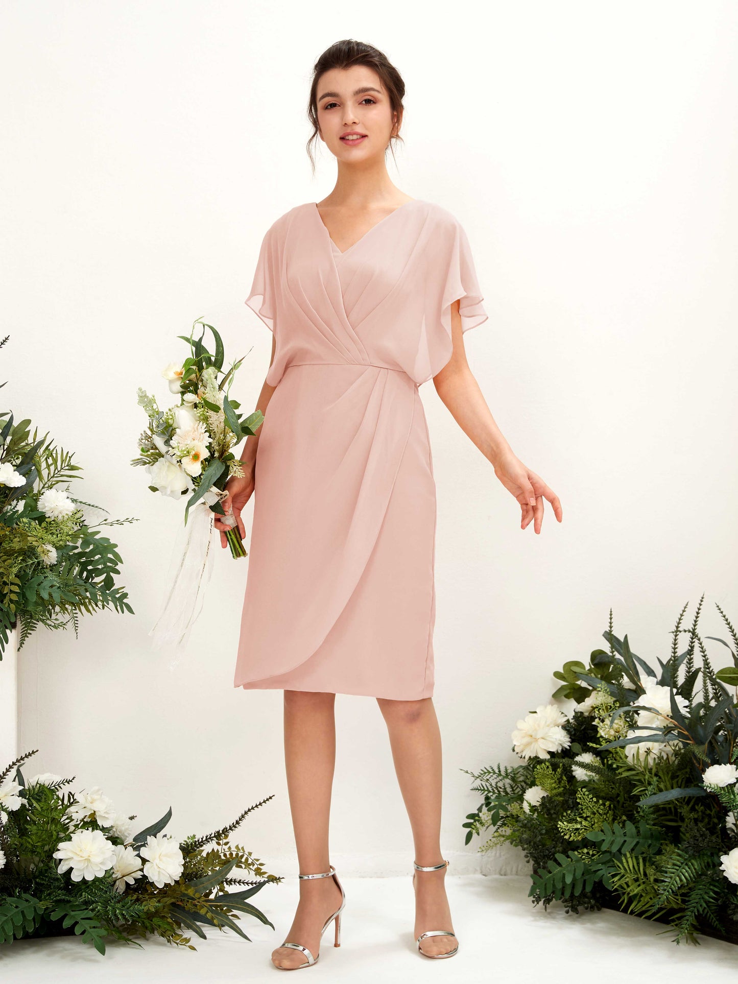 Vanessa Pearl Pink Midi Dress