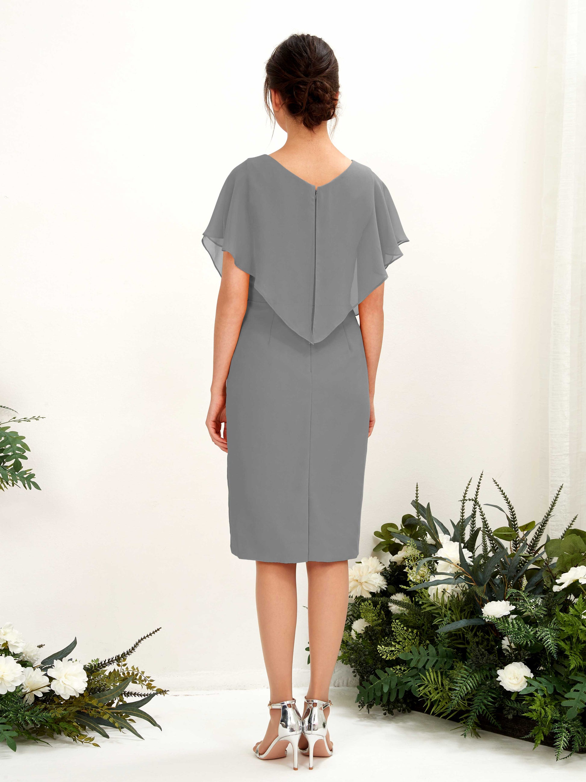 Vanessa Steel Gray Midi Dress