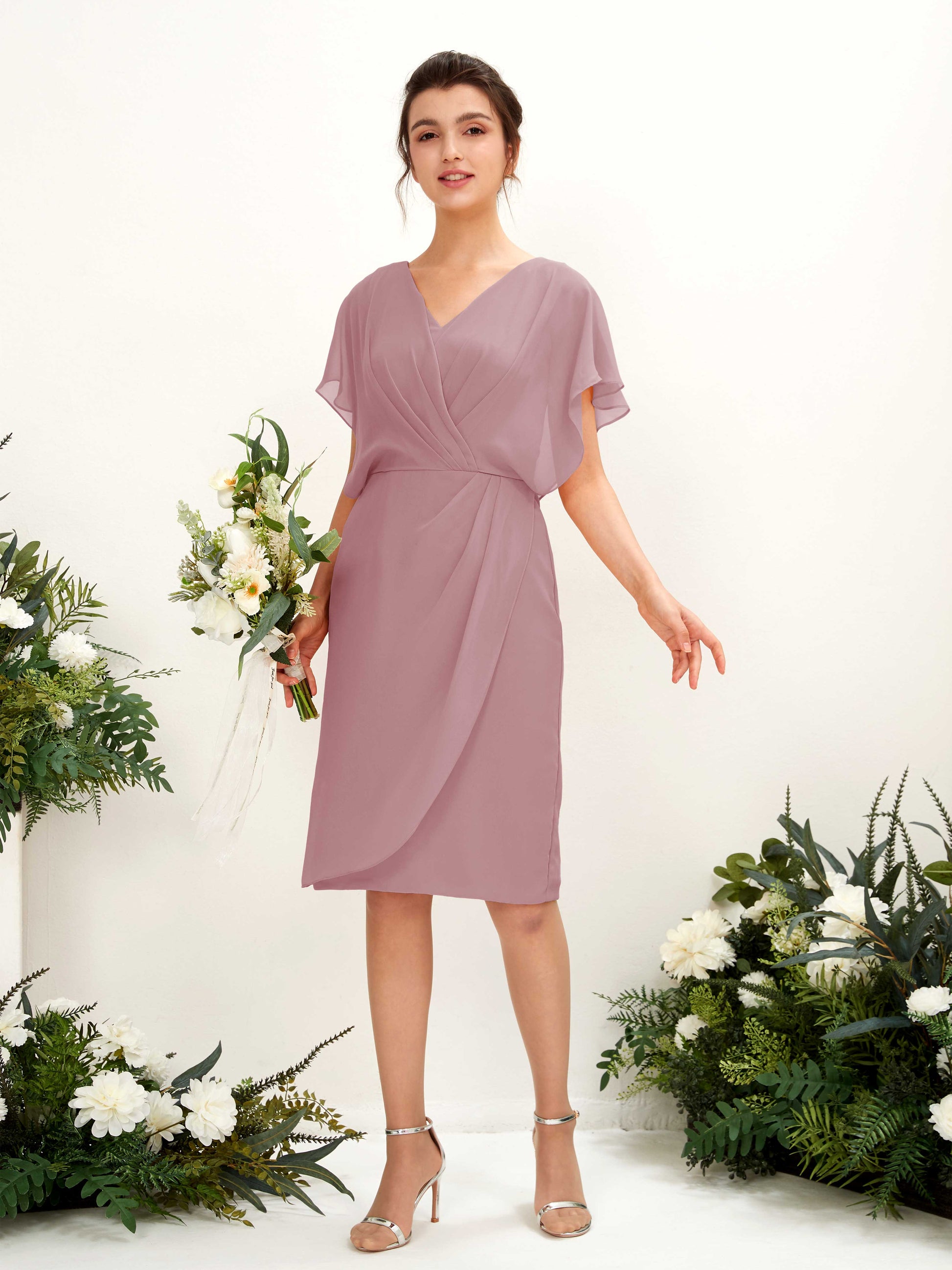 Vanessa Vintage Mauve Midi Dress