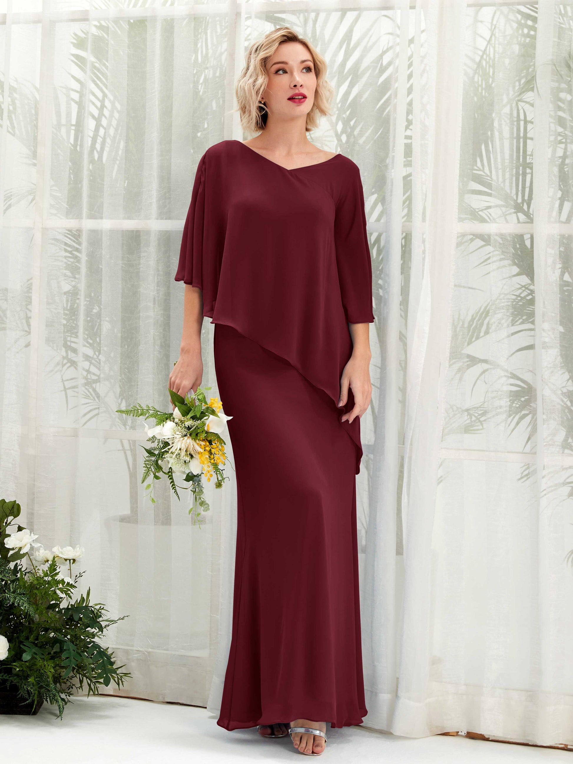 Violaine Burgundy Maxi Dress