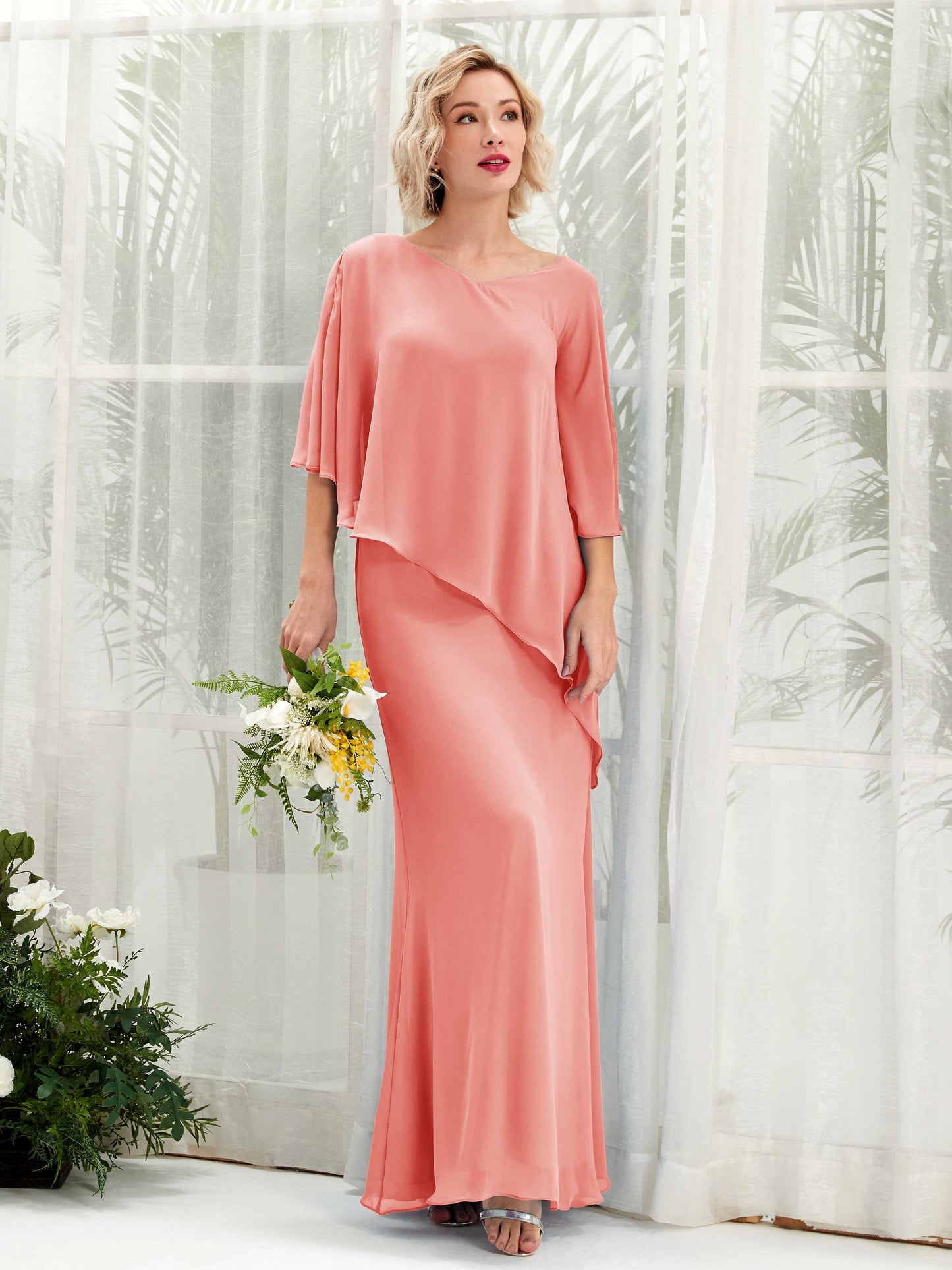 Violaine Peach Pink Maxi Dress