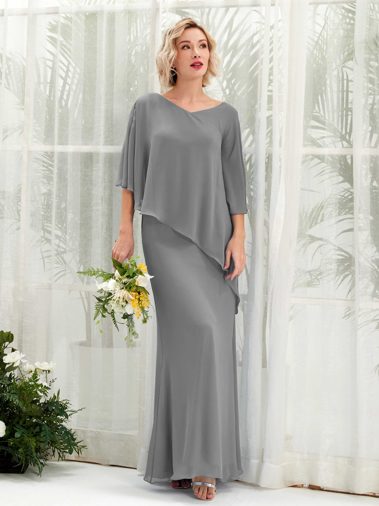 Violaine Steel Gray Maxi Dress