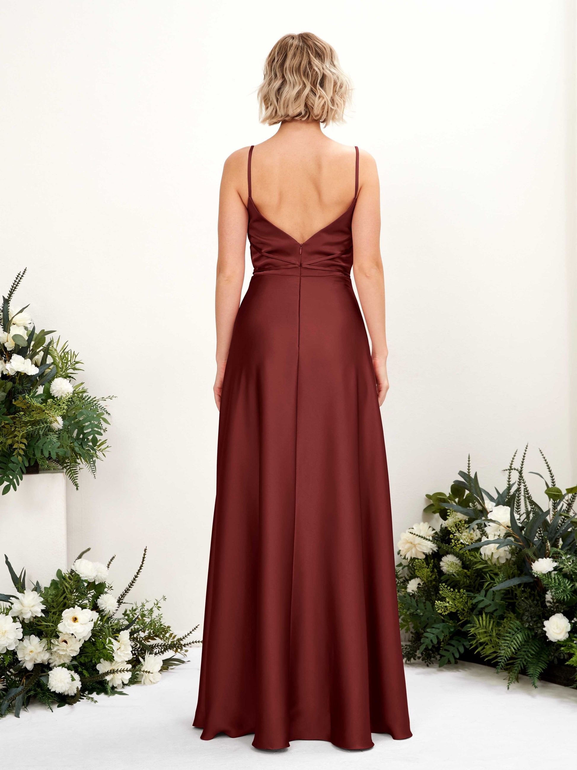 Wallis Burgundy Satin Sleeveless Maxi Dress