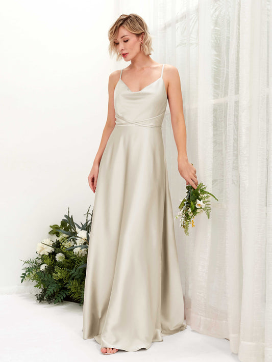 Wallis Champagne Satin Sleeveless Maxi Dress