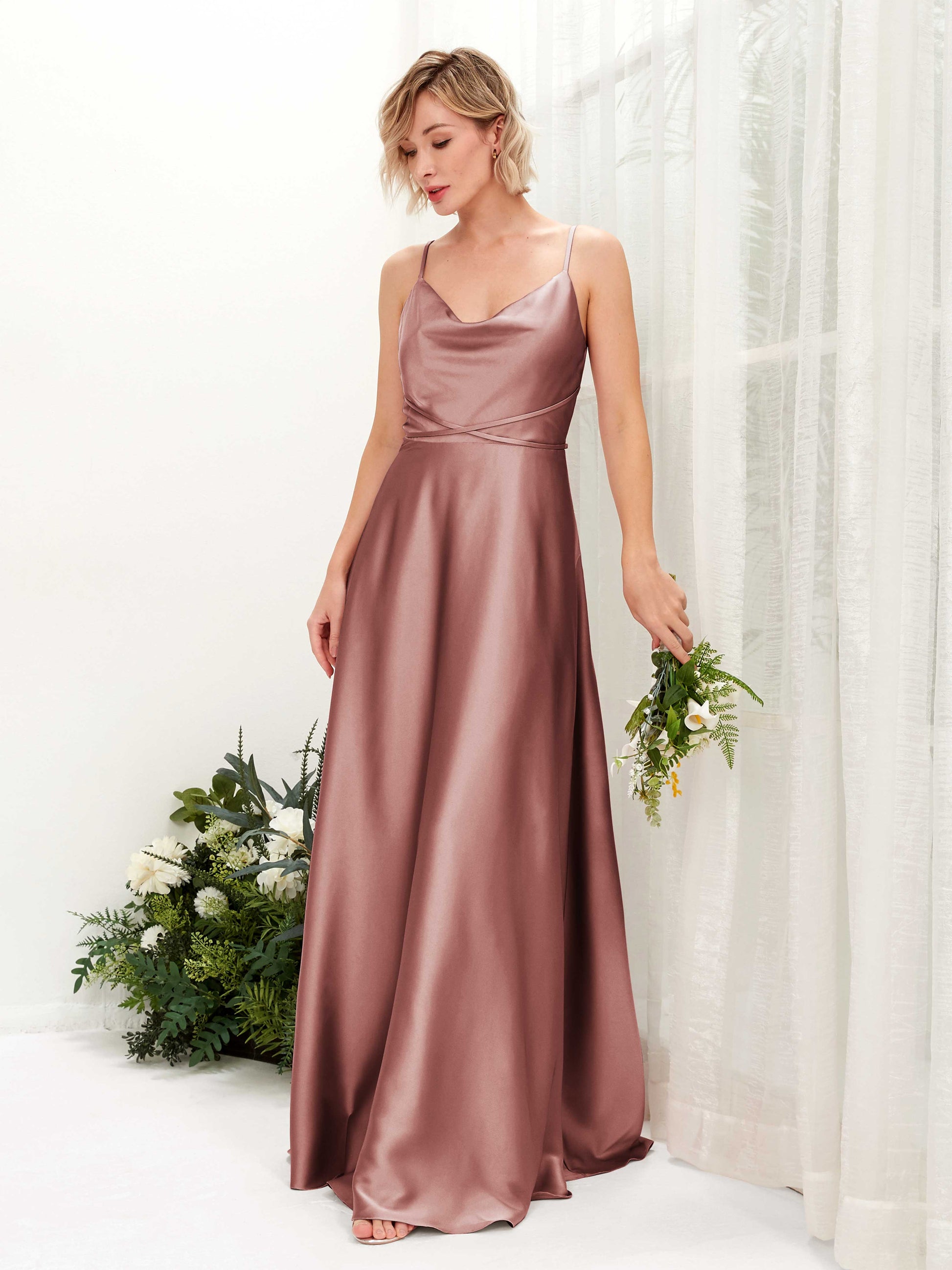 Wallis Desert Rose Satin Sleeveless Maxi Dress