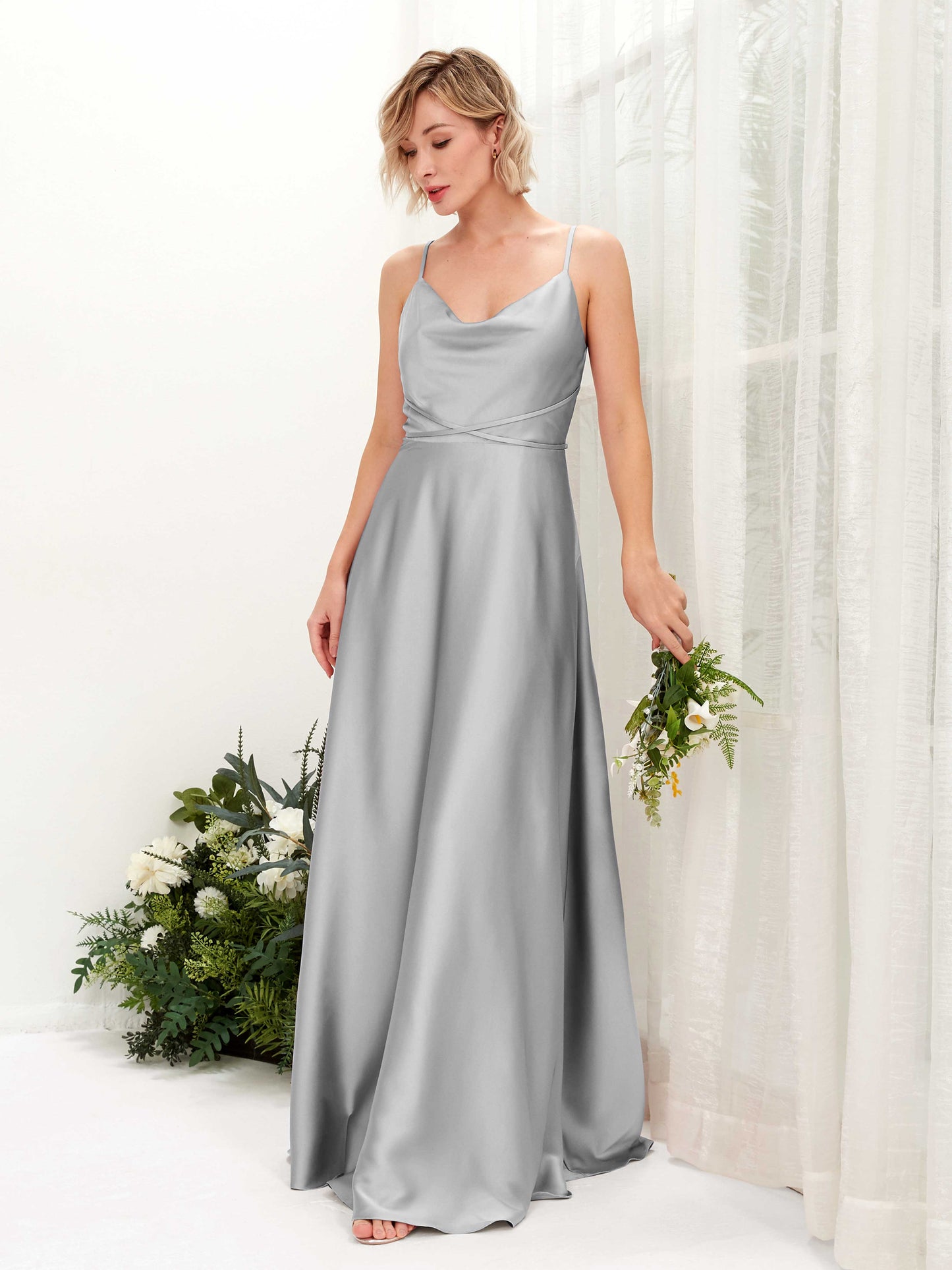 Wallis Dove Satin Sleeveless Maxi Dress