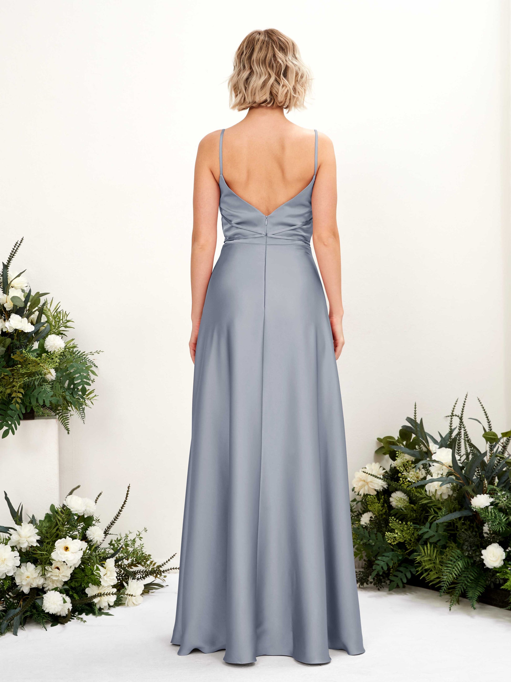 Wallis Dusty Blue Satin Sleeveless Maxi Dress